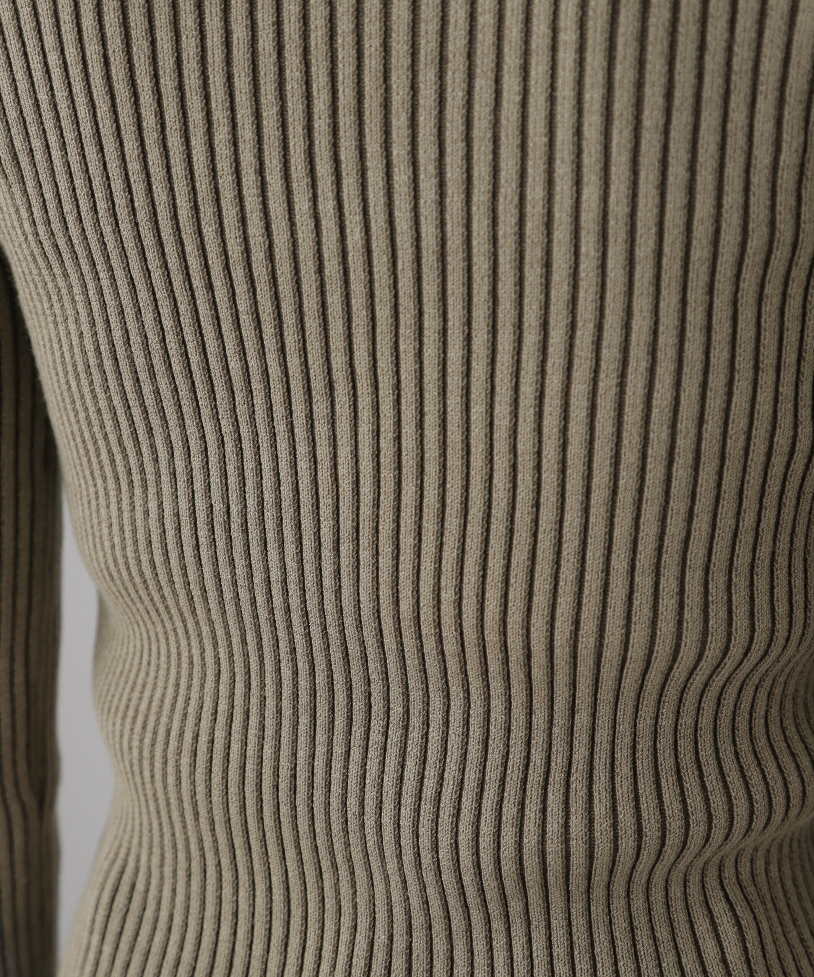  「フロントジップリブVネックニット」|ニット・セーター|