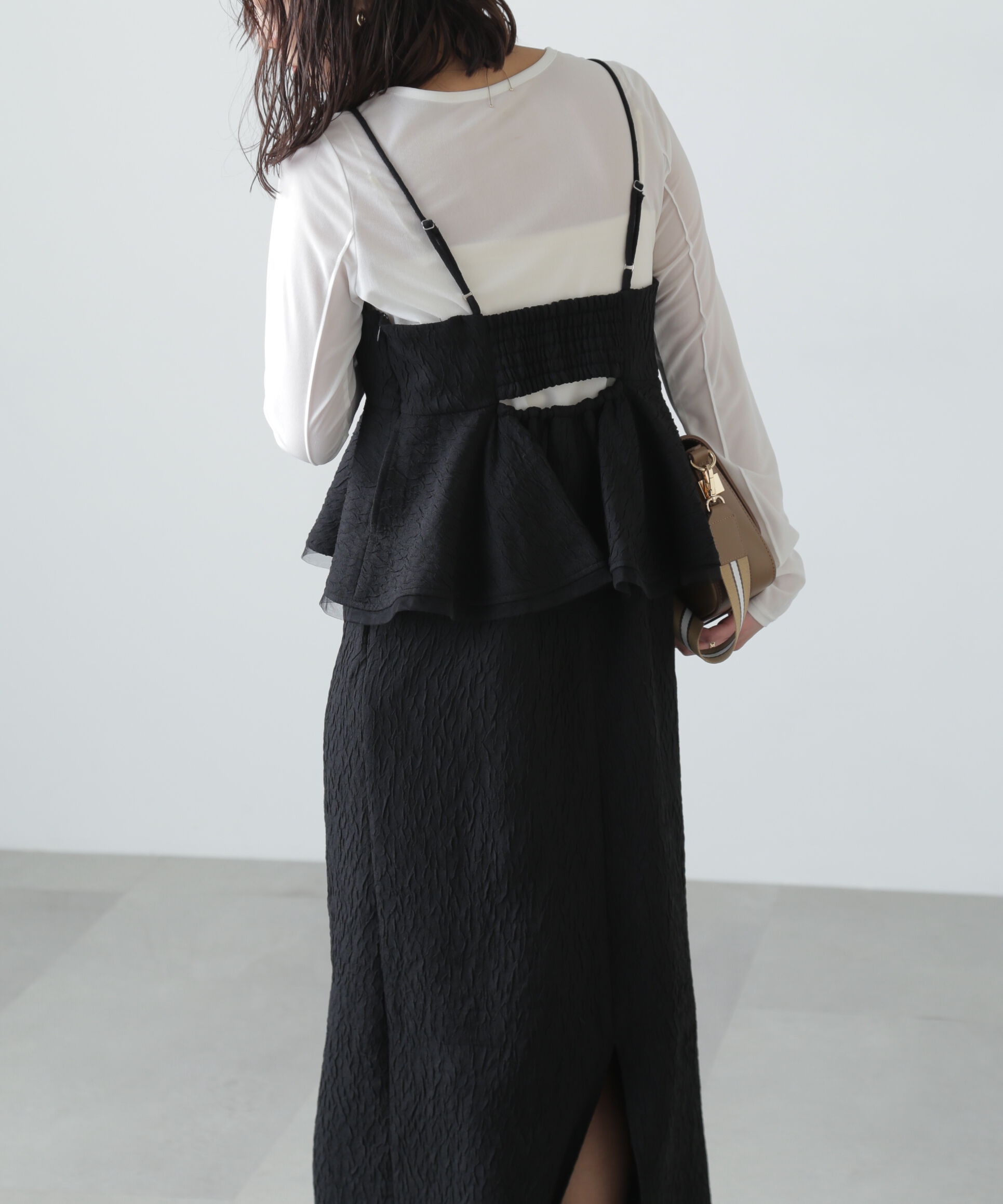  「ペプラムフリルキャミワンピース」|ワンピース|