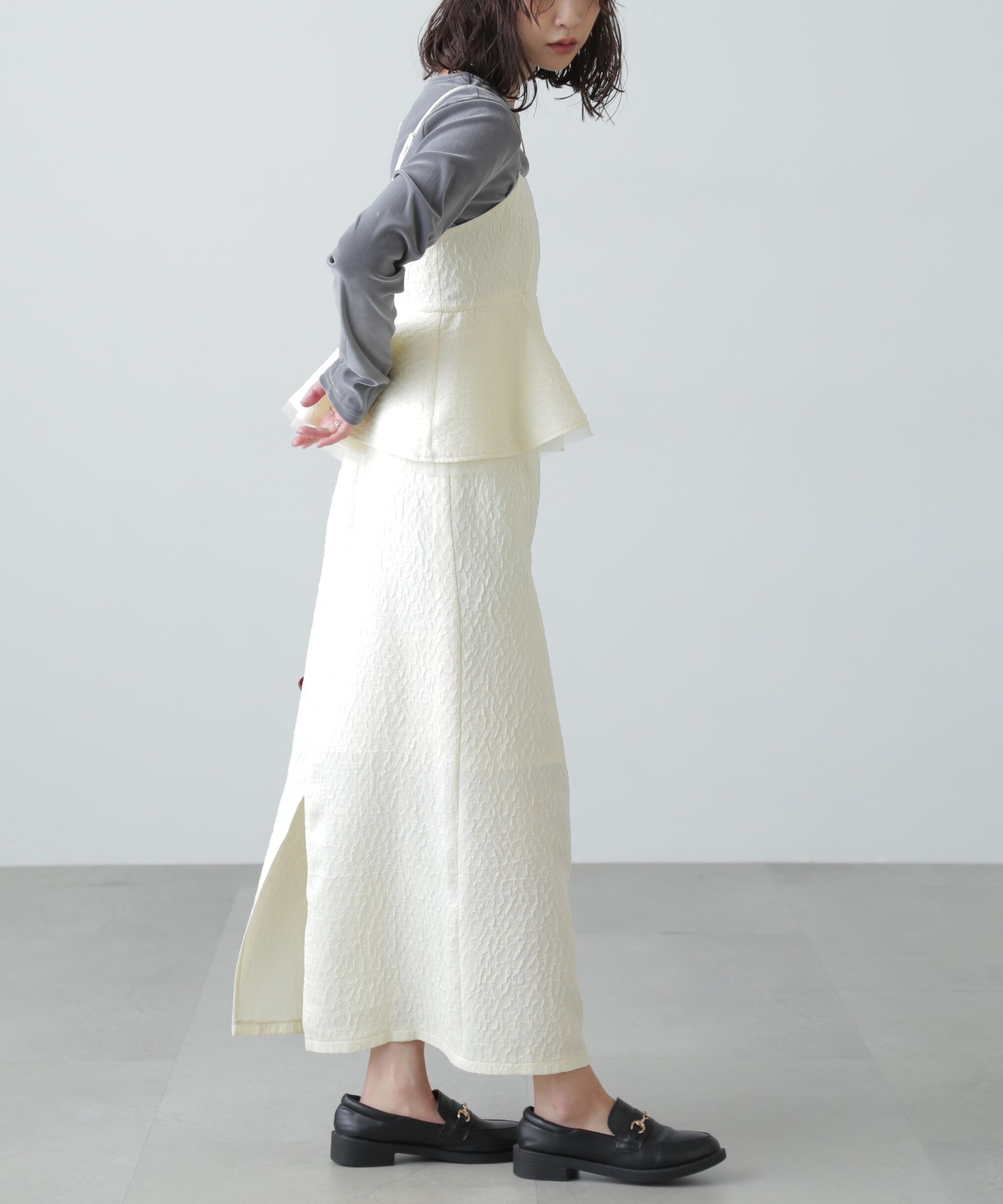  「ペプラムフリルキャミワンピース」|ワンピース|