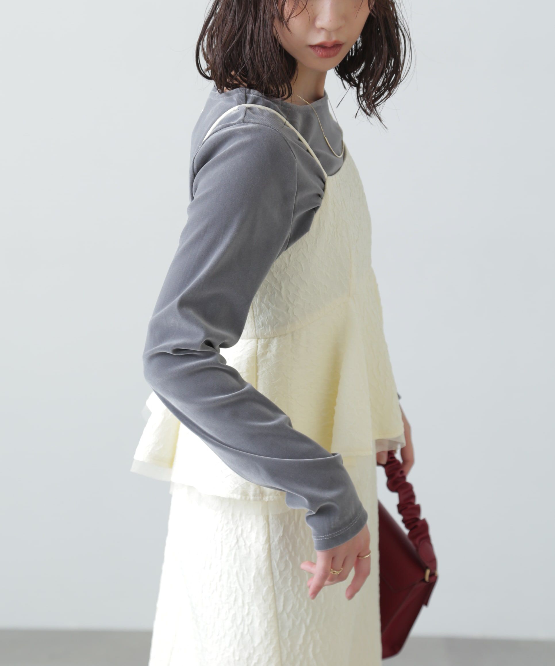  「ペプラムフリルキャミワンピース」|ワンピース|