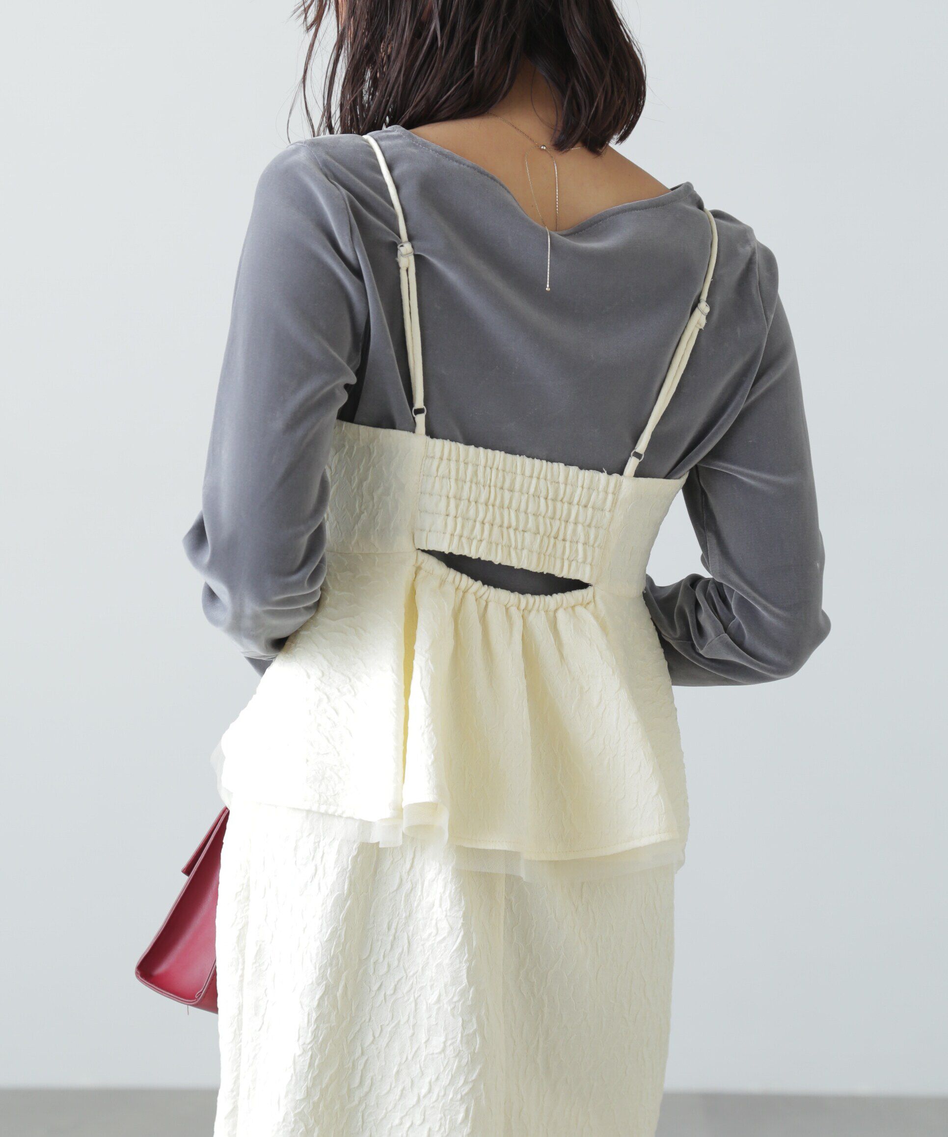  「ペプラムフリルキャミワンピース」|ワンピース|