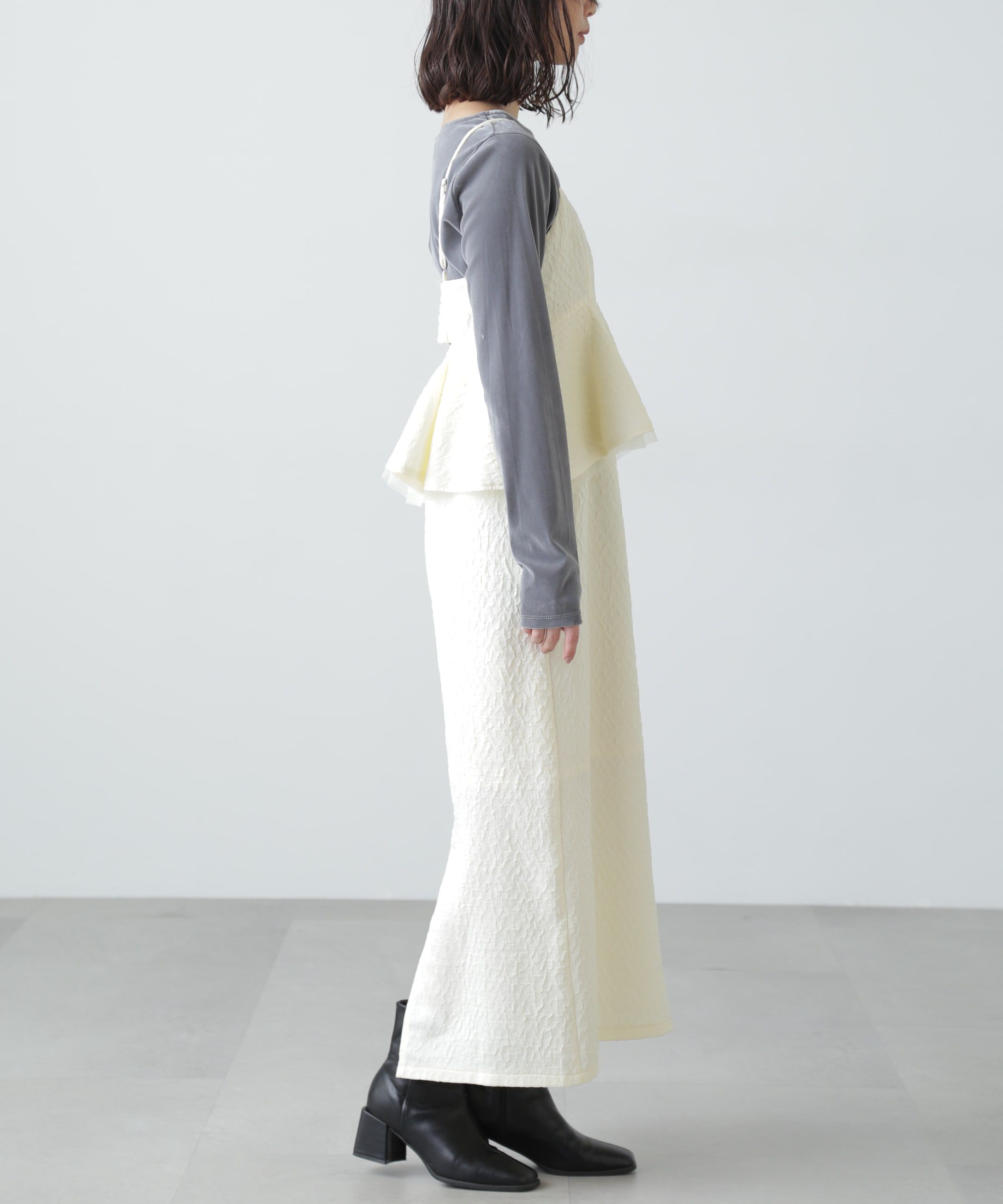  「ペプラムフリルキャミワンピース」|ワンピース|