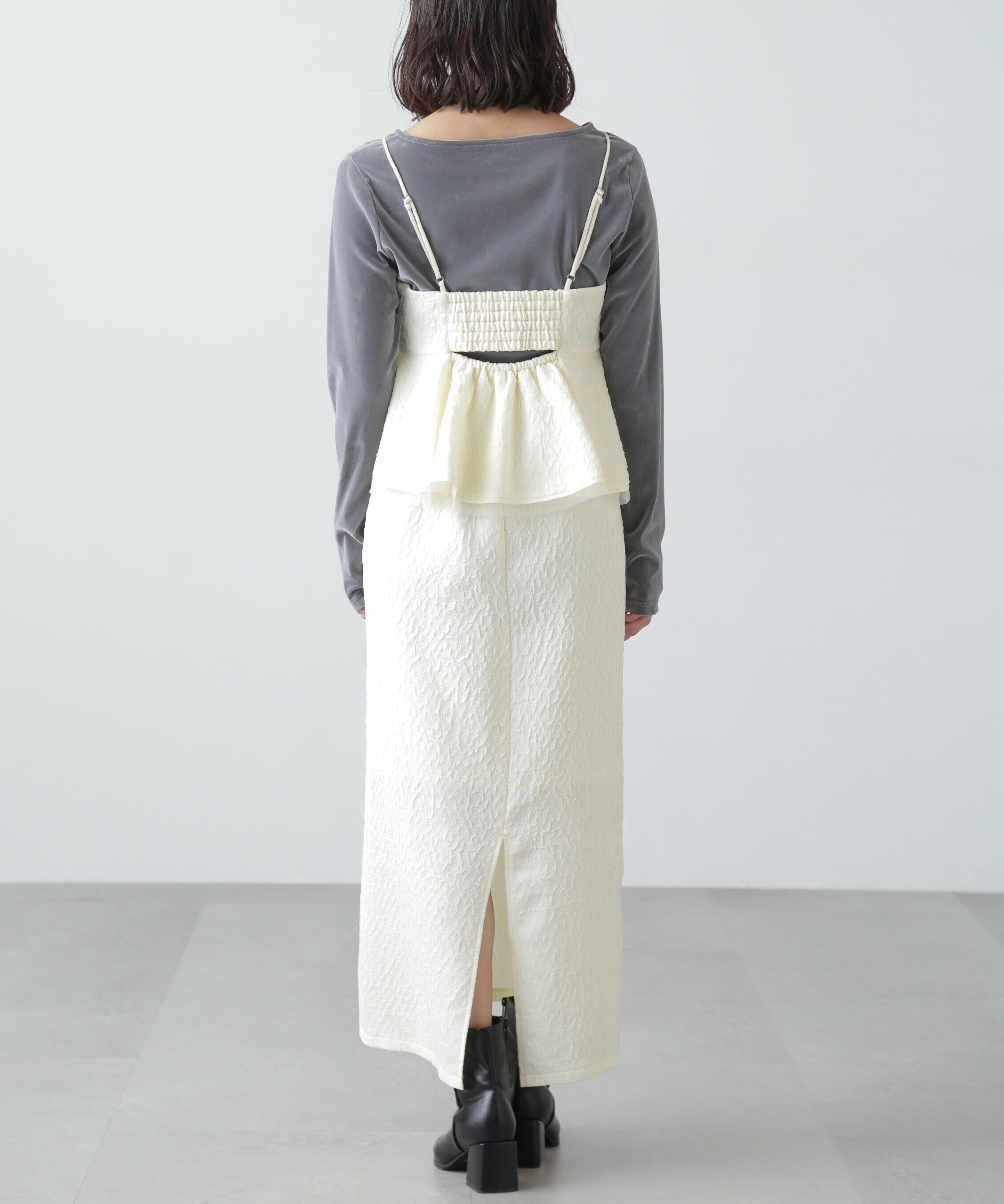  「ペプラムフリルキャミワンピース」|ワンピース|