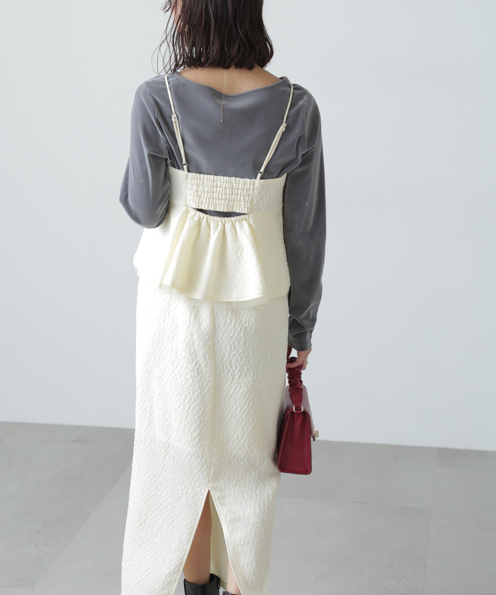  「ペプラムフリルキャミワンピース」|ワンピース|