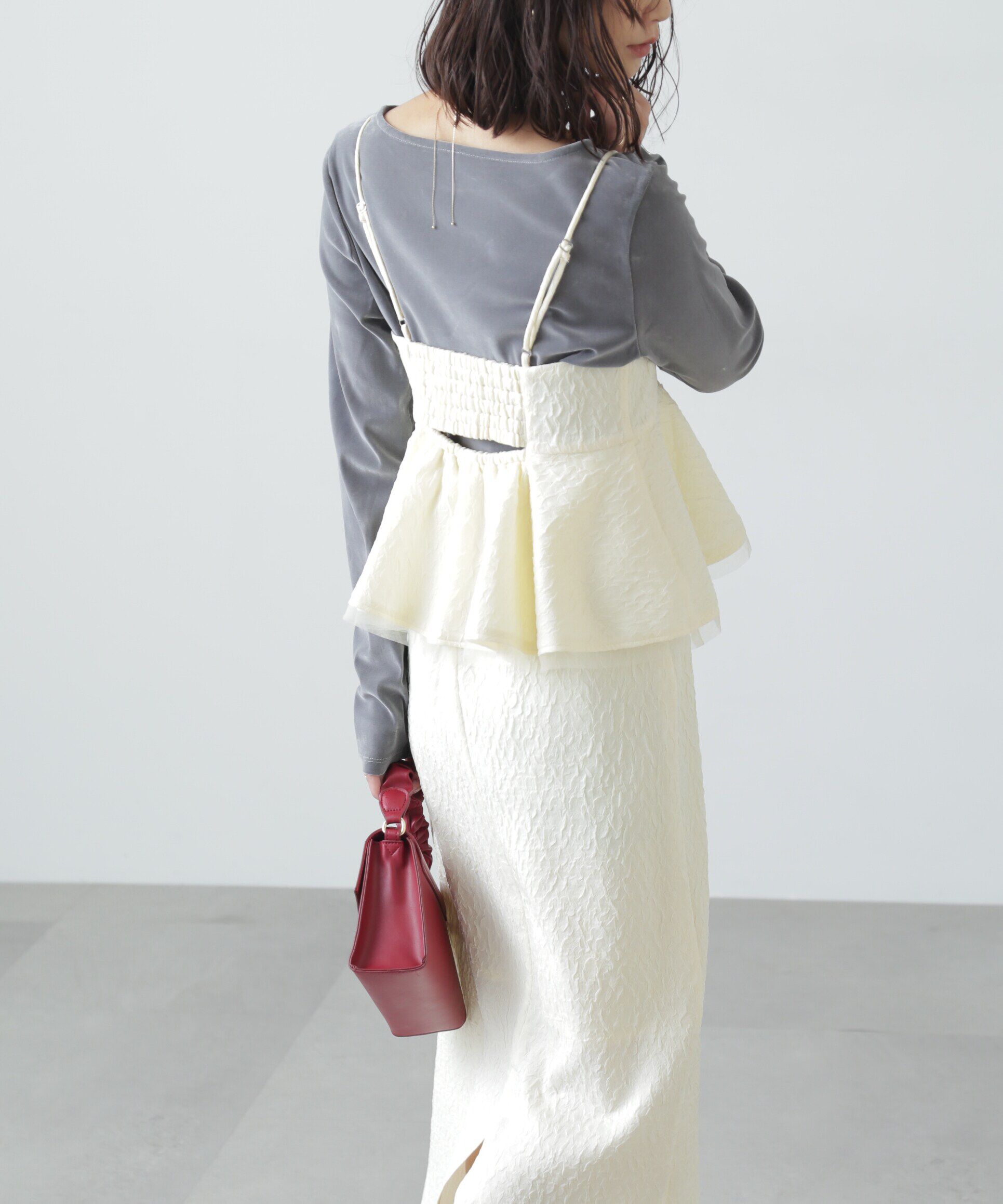  「ペプラムフリルキャミワンピース」|ワンピース|