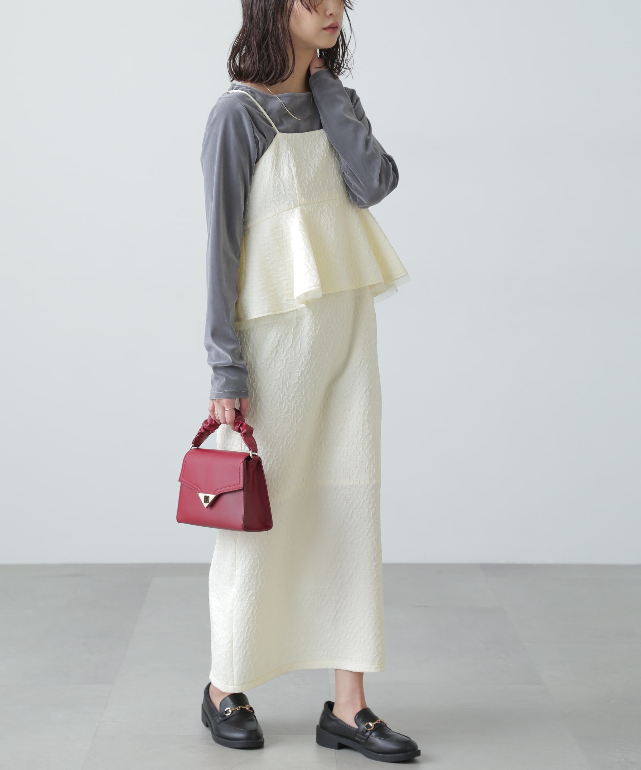  「ペプラムフリルキャミワンピース」|ワンピース|