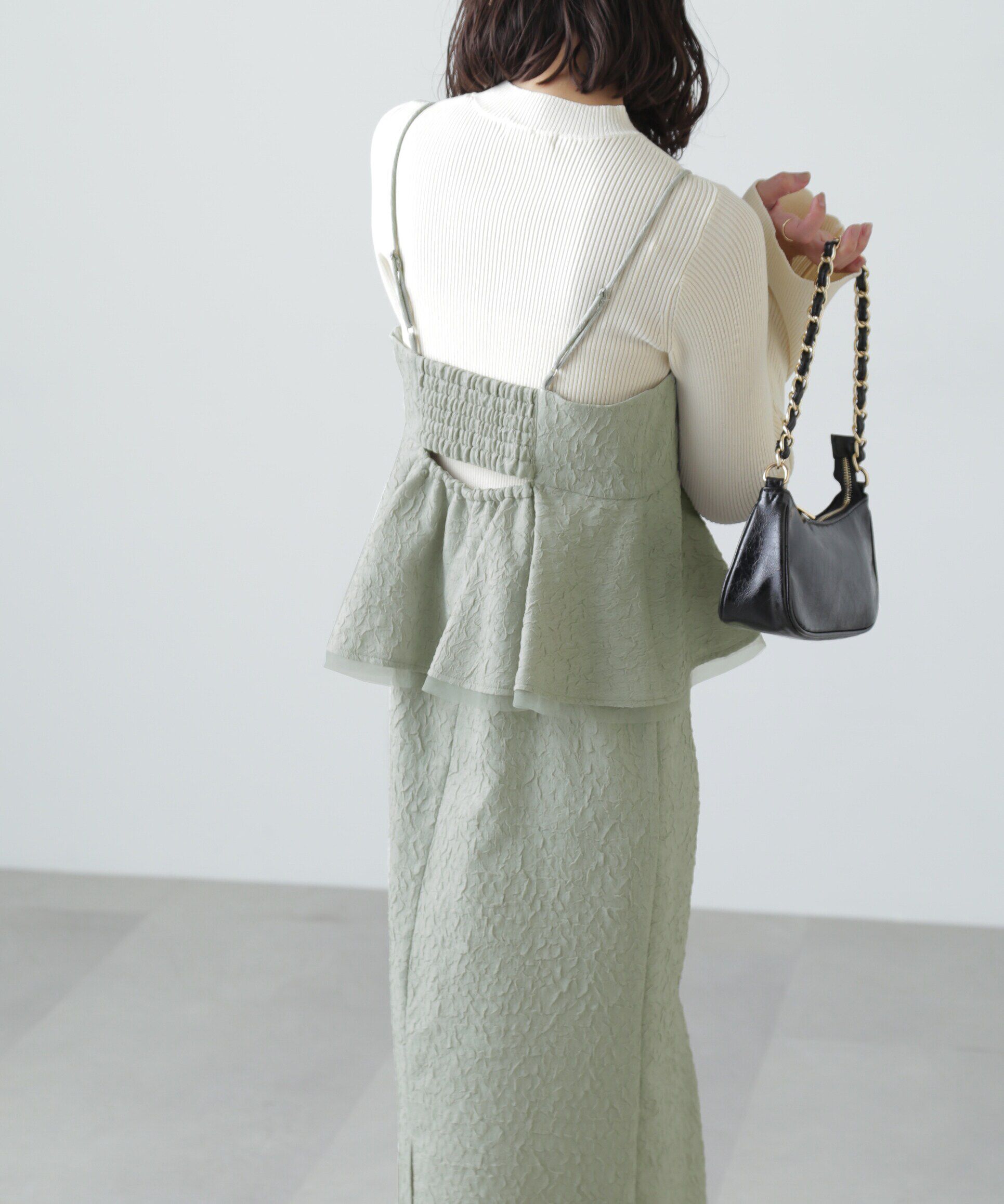  「ペプラムフリルキャミワンピース」|ワンピース|