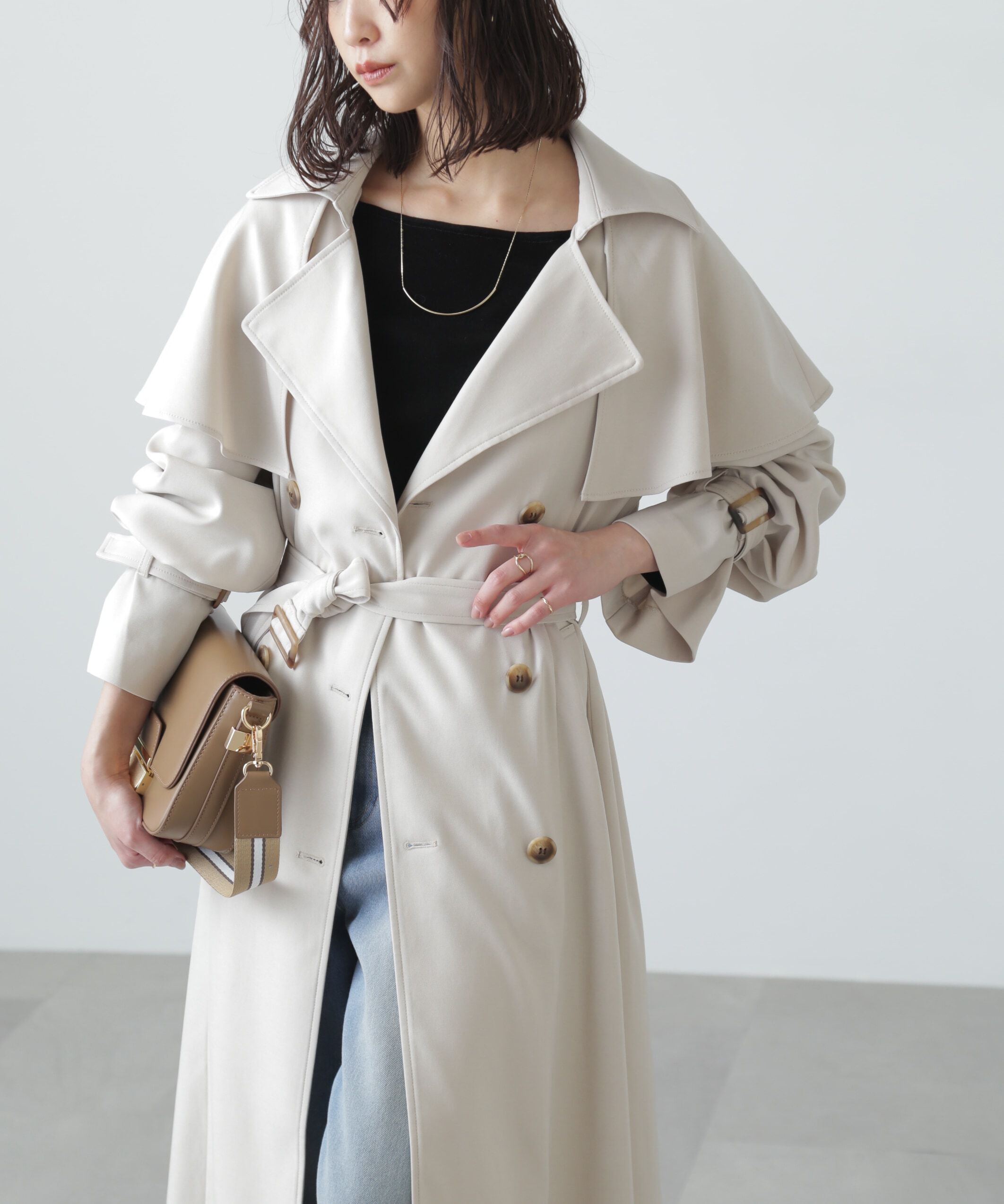  「ケープ付きロングトレンチコート」|その他|