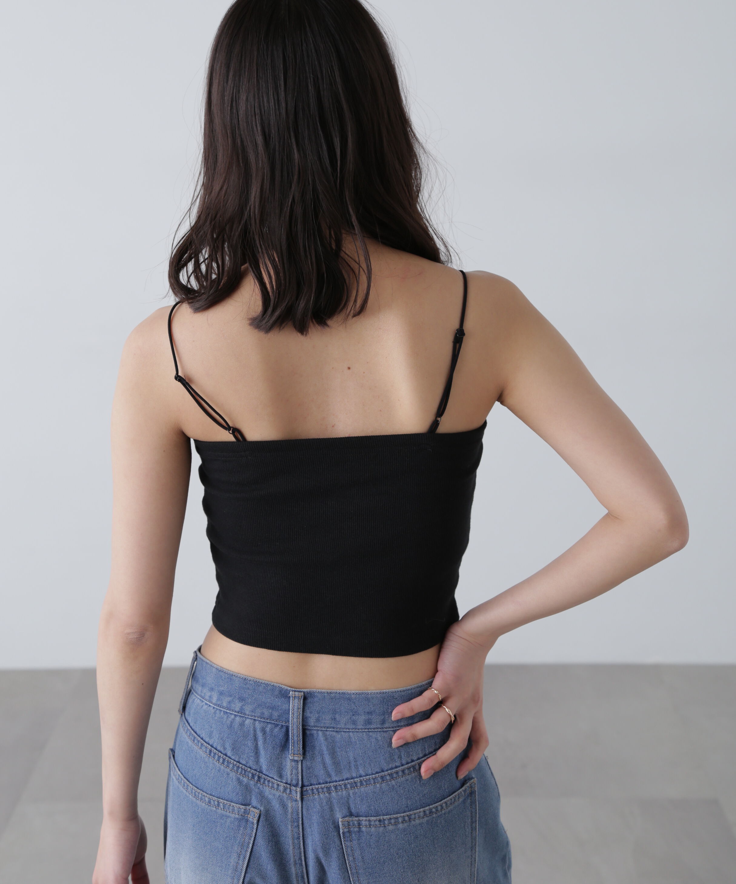  「カップ付きショート丈キャミソール」|Tシャツ・カットソー|