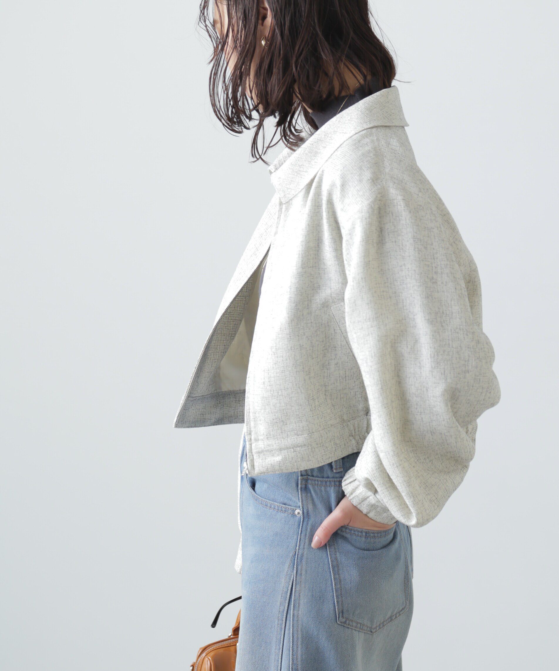  「ツイードジップブルゾン」|ブルゾン・スタジャン|