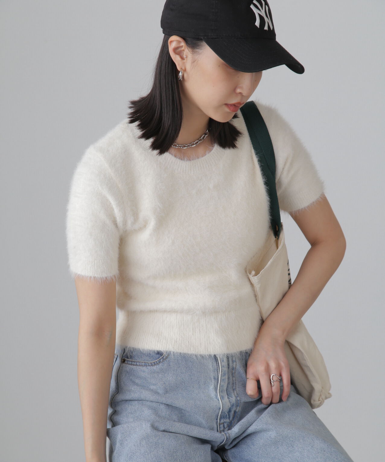  「シャギー半袖ニット」|ニット・セーター|