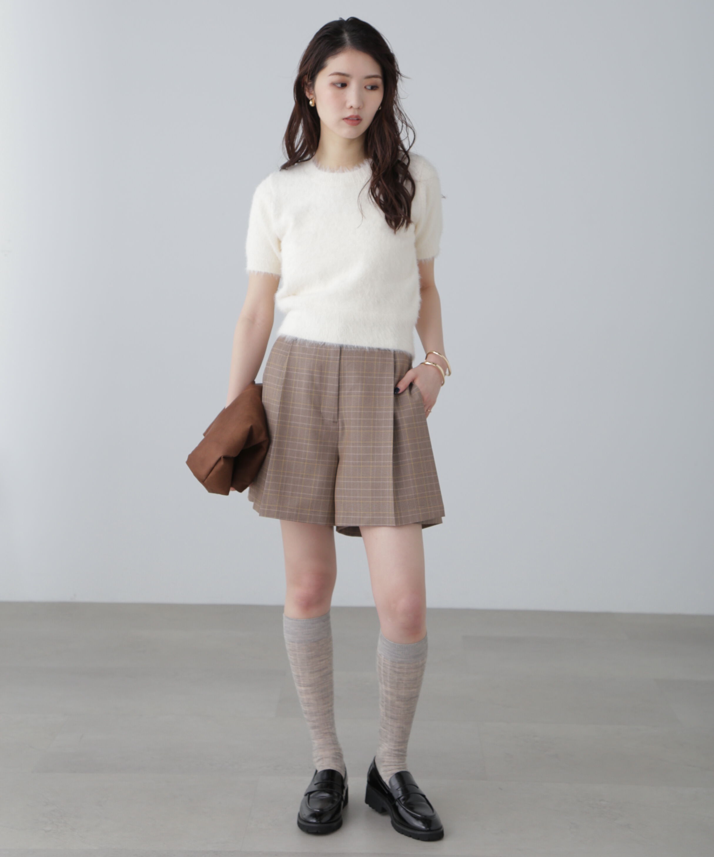  「シャギー半袖ニット」|ニット・セーター|