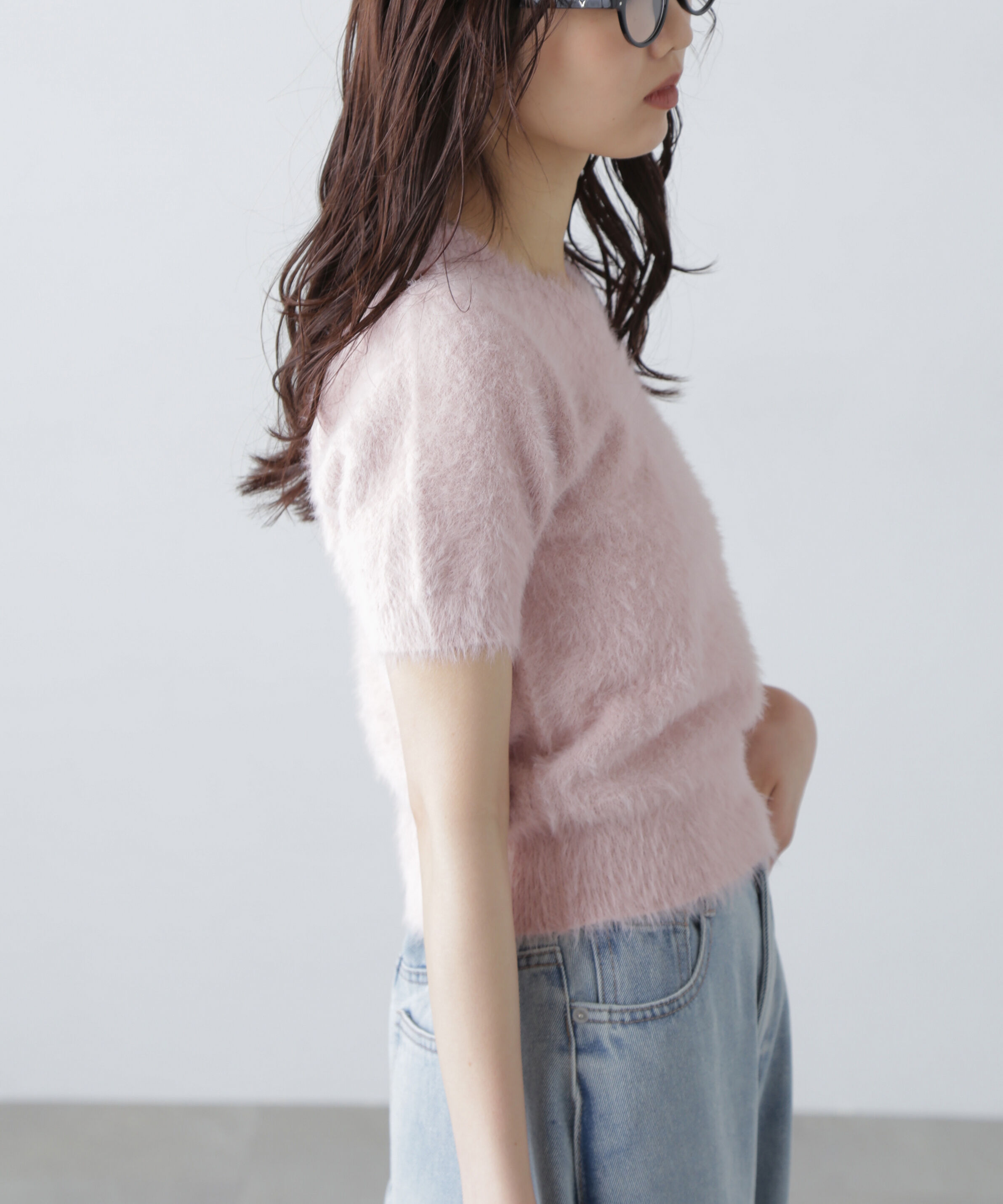  「シャギー半袖ニット」|ニット・セーター|