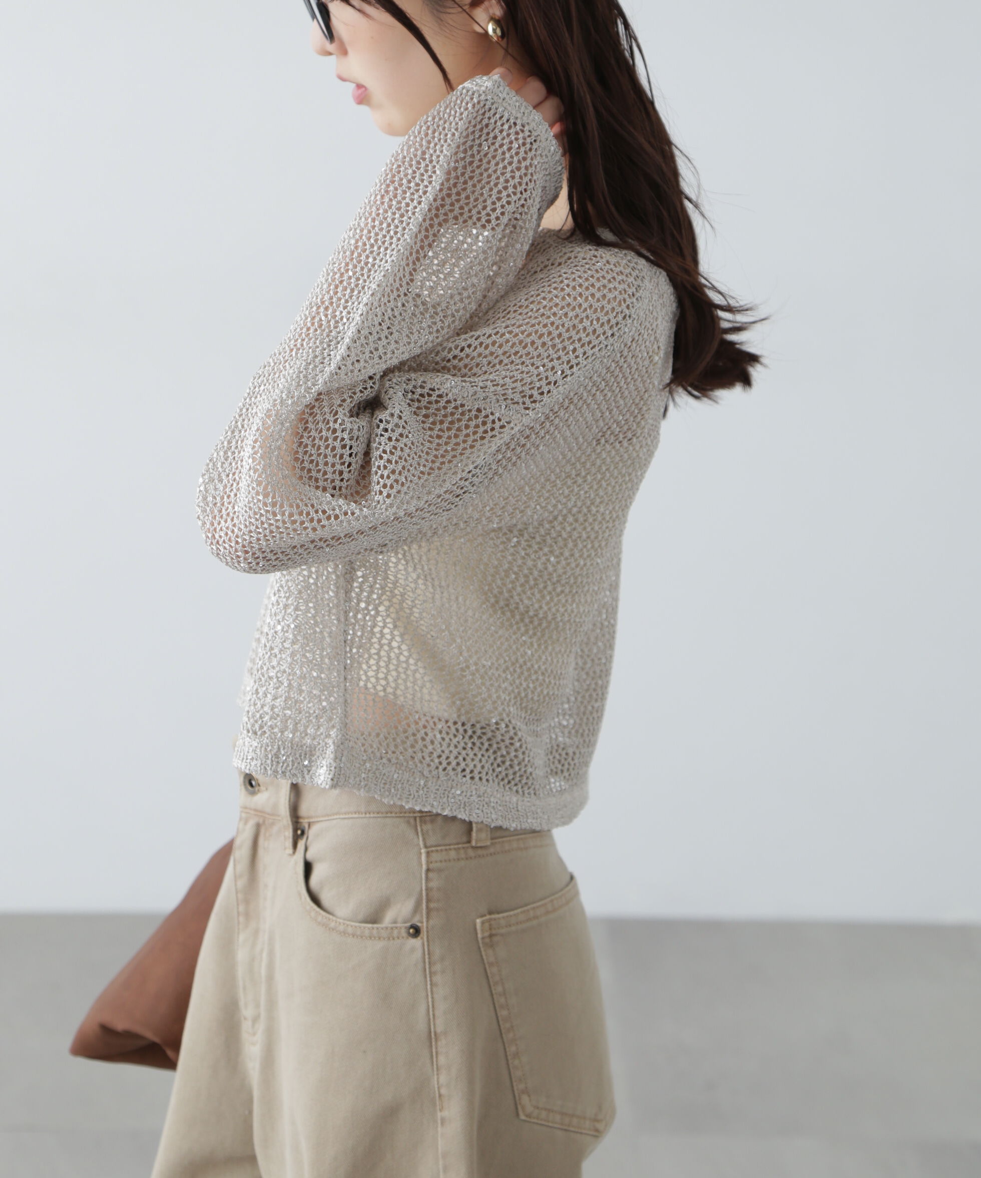  「メッシュスパンコールニット」|ニット・セーター|