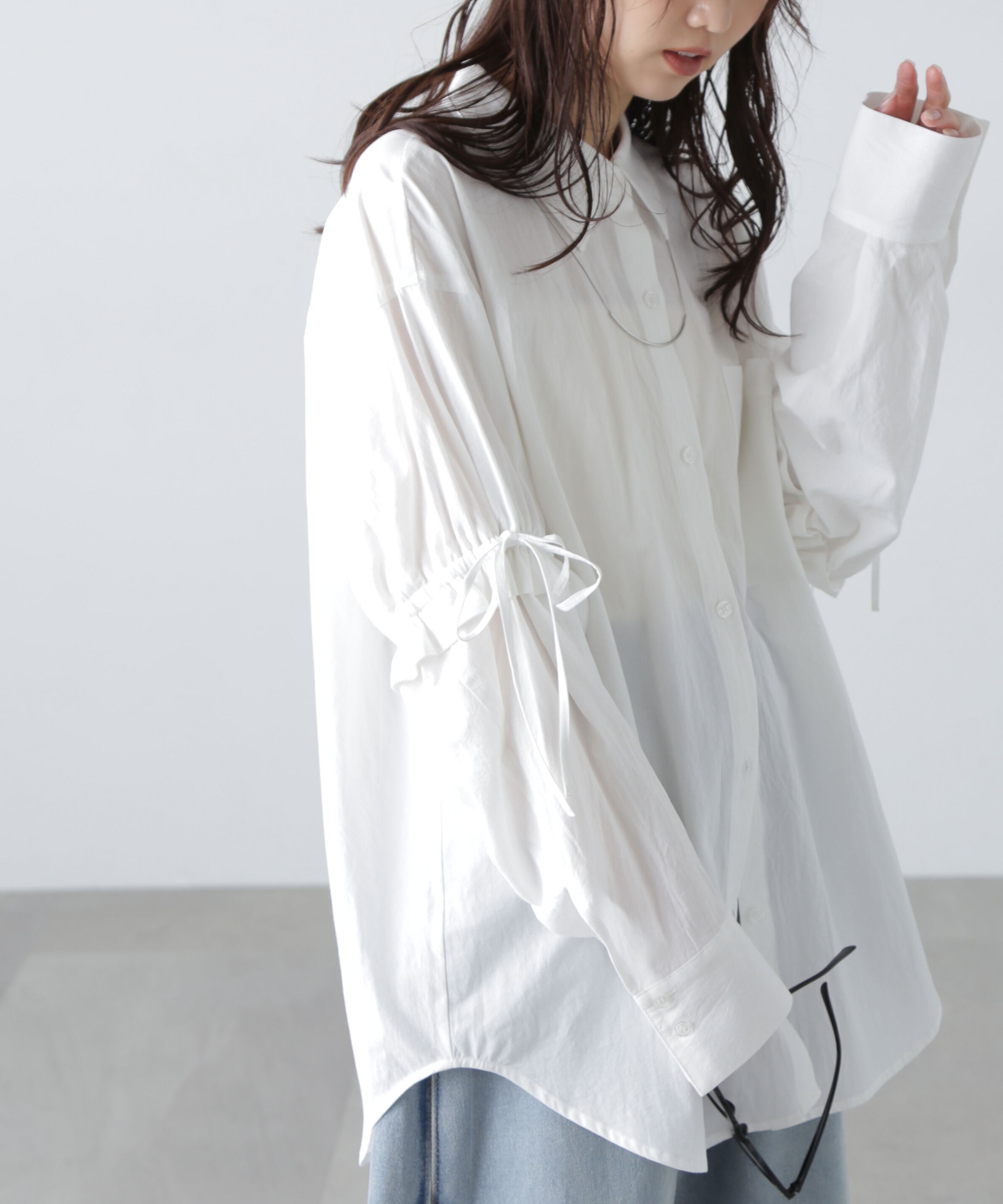  「袖ドロストオーバーシャツ」|シャツ・ブラウス|