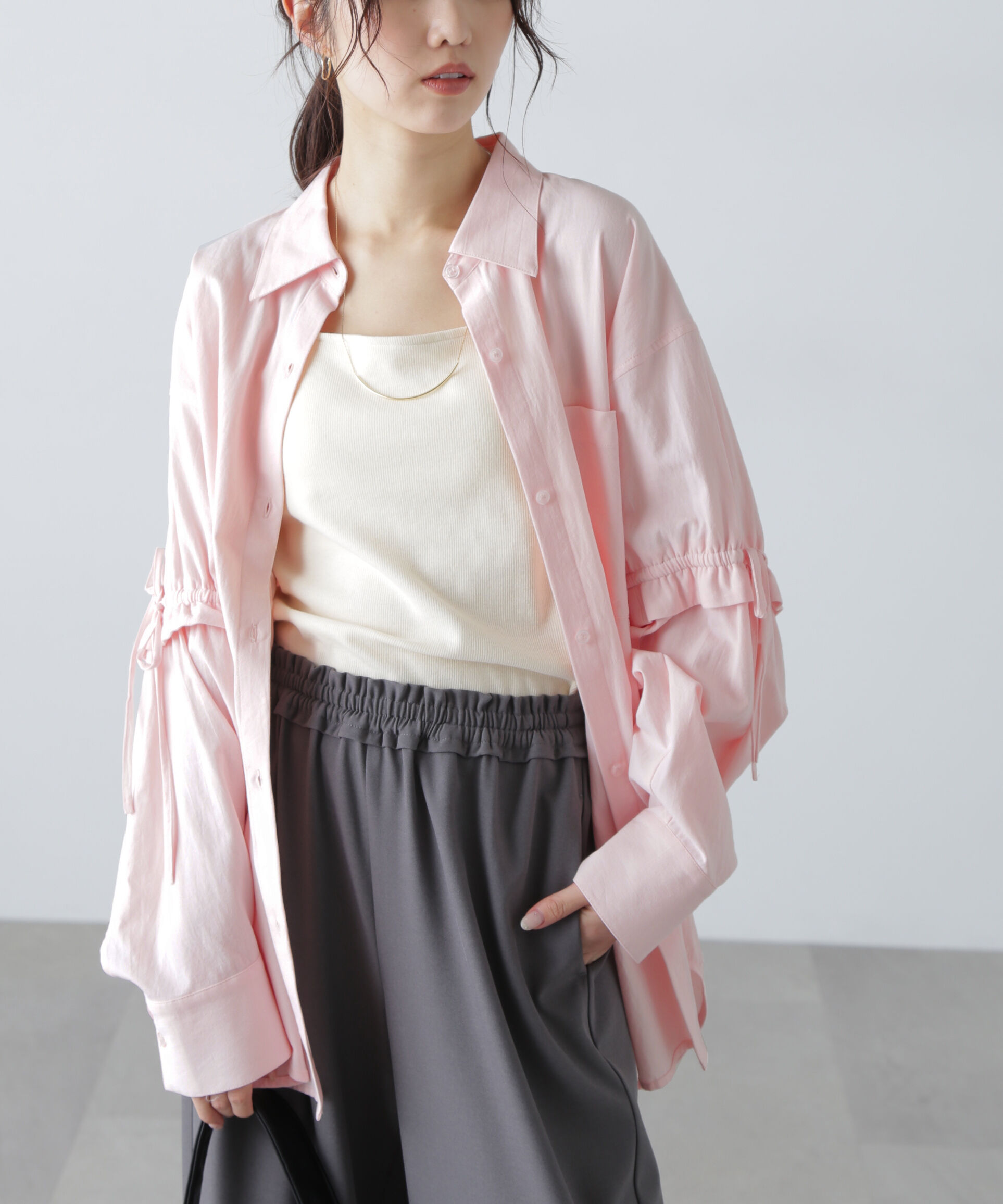  「袖ドロストオーバーシャツ」|シャツ・ブラウス|