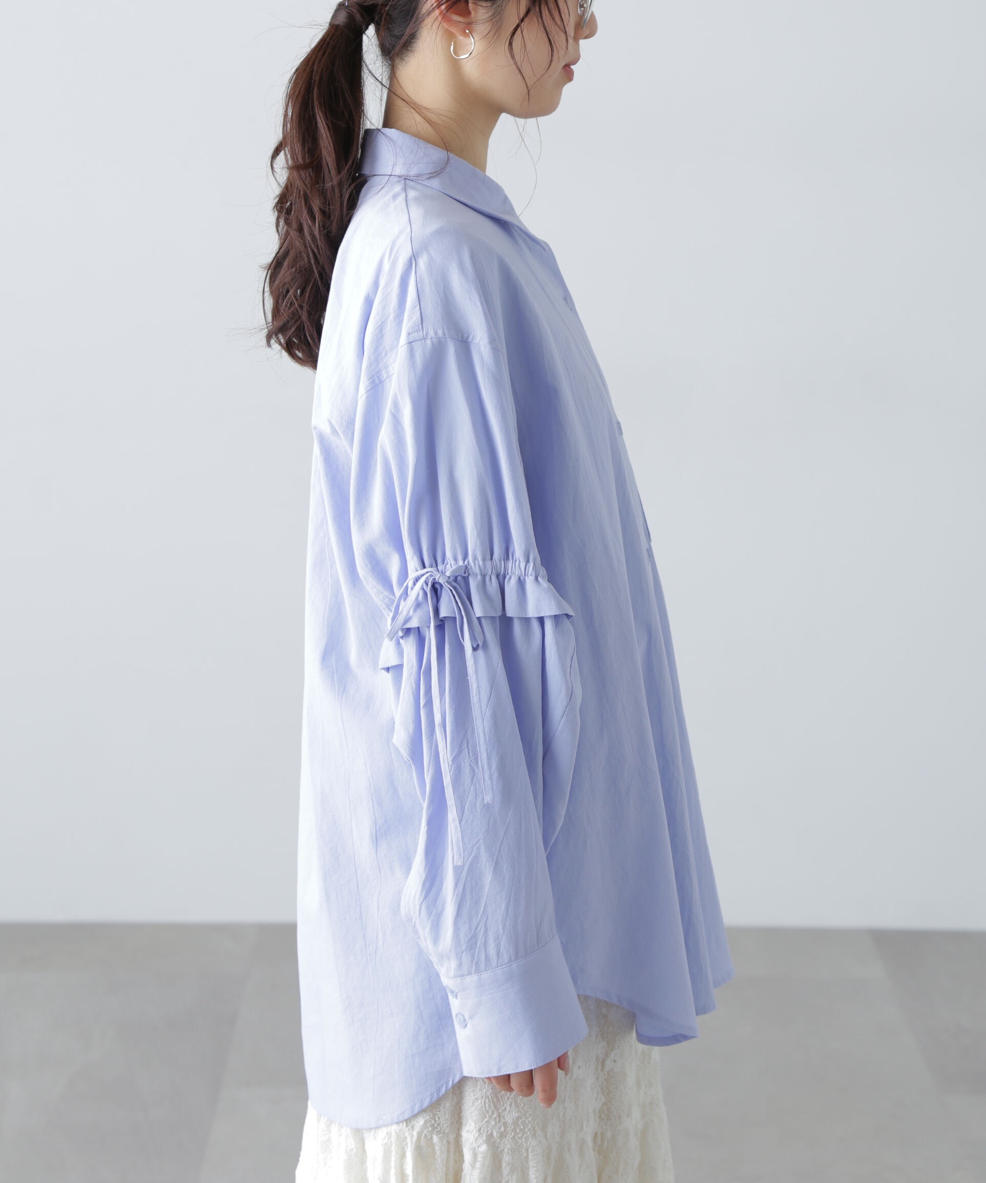  「袖ドロストオーバーシャツ」|シャツ・ブラウス|