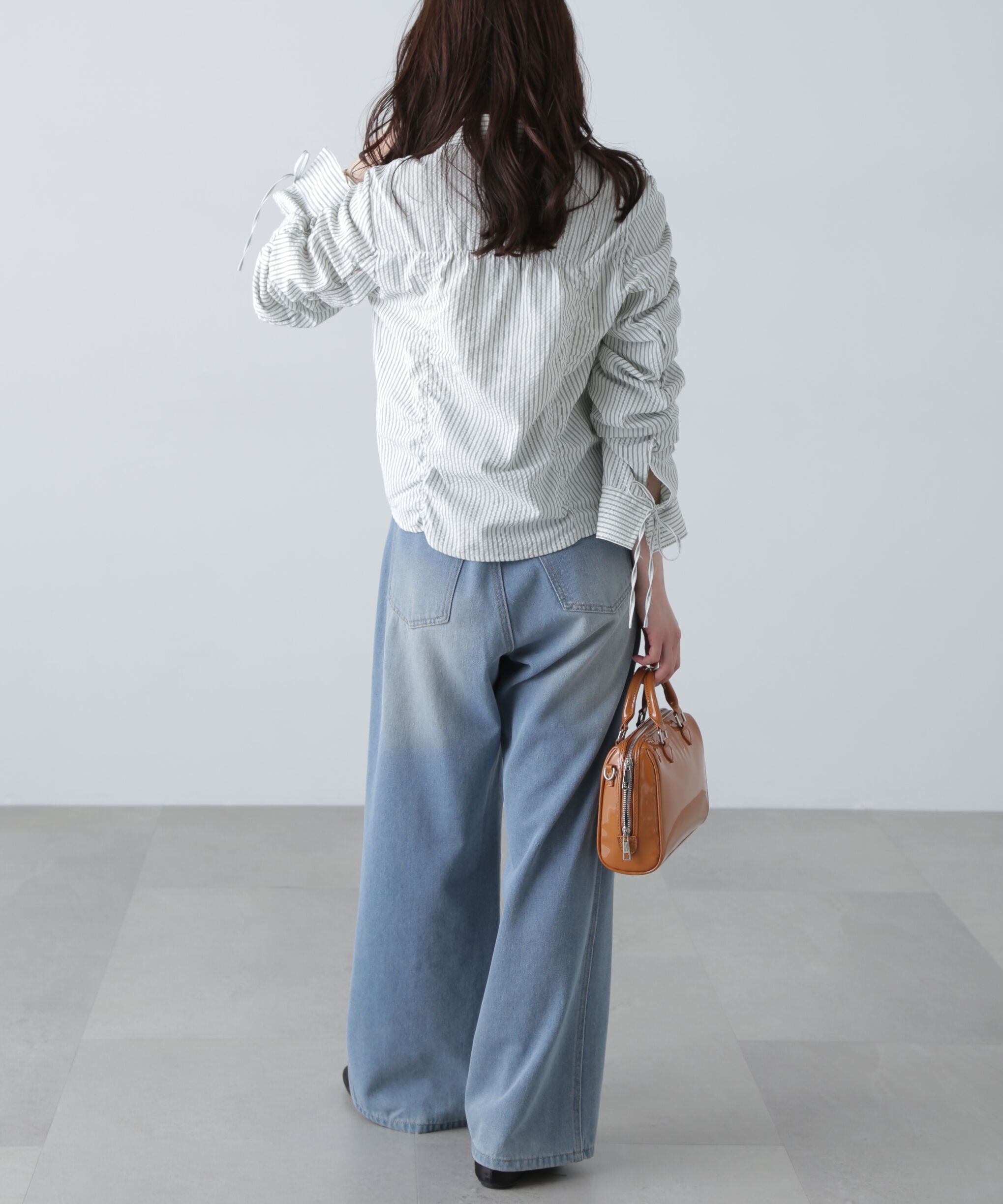  「シャーリングストライプシャツ」|シャツ・ブラウス|