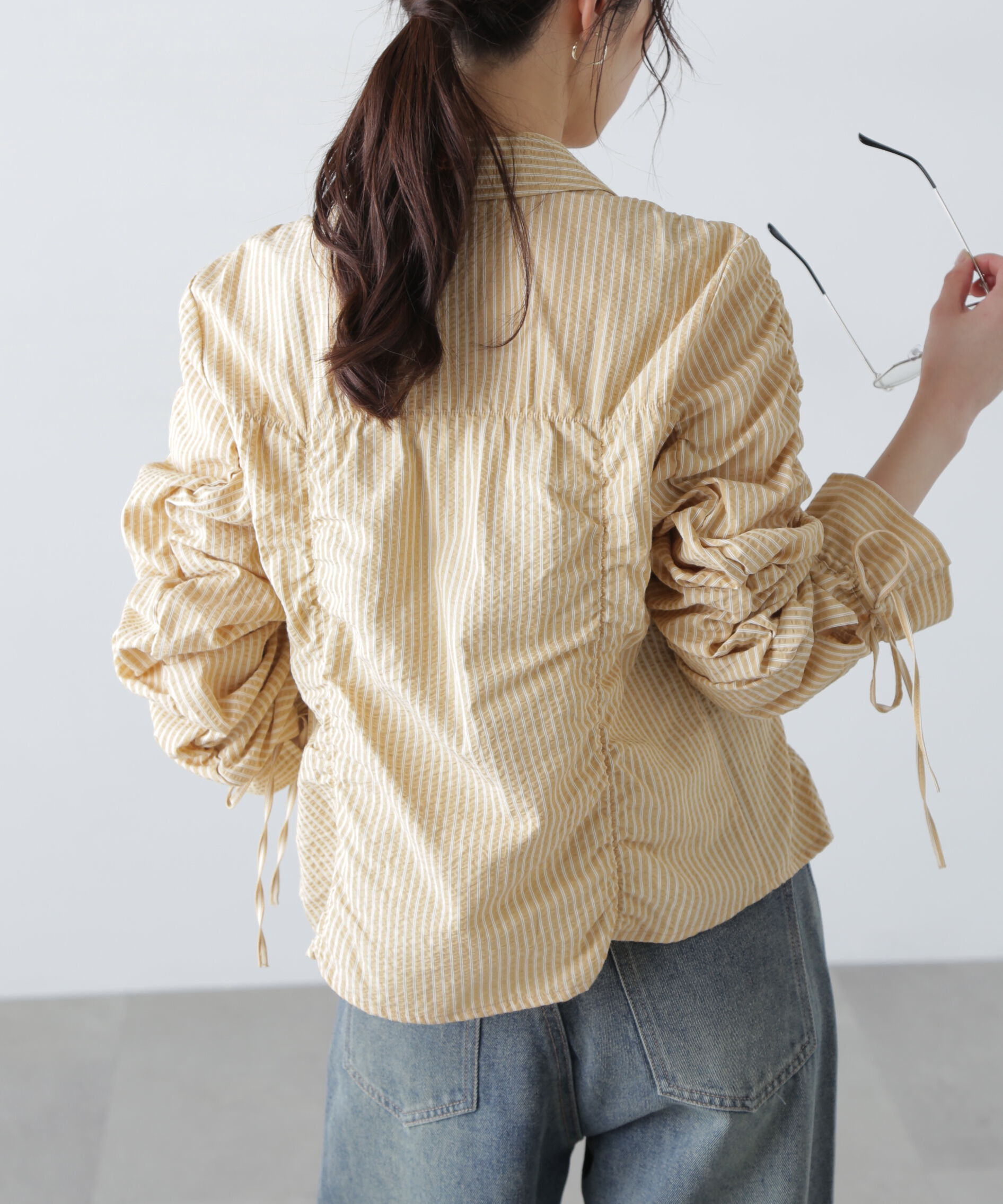  「シャーリングストライプシャツ」|シャツ・ブラウス|