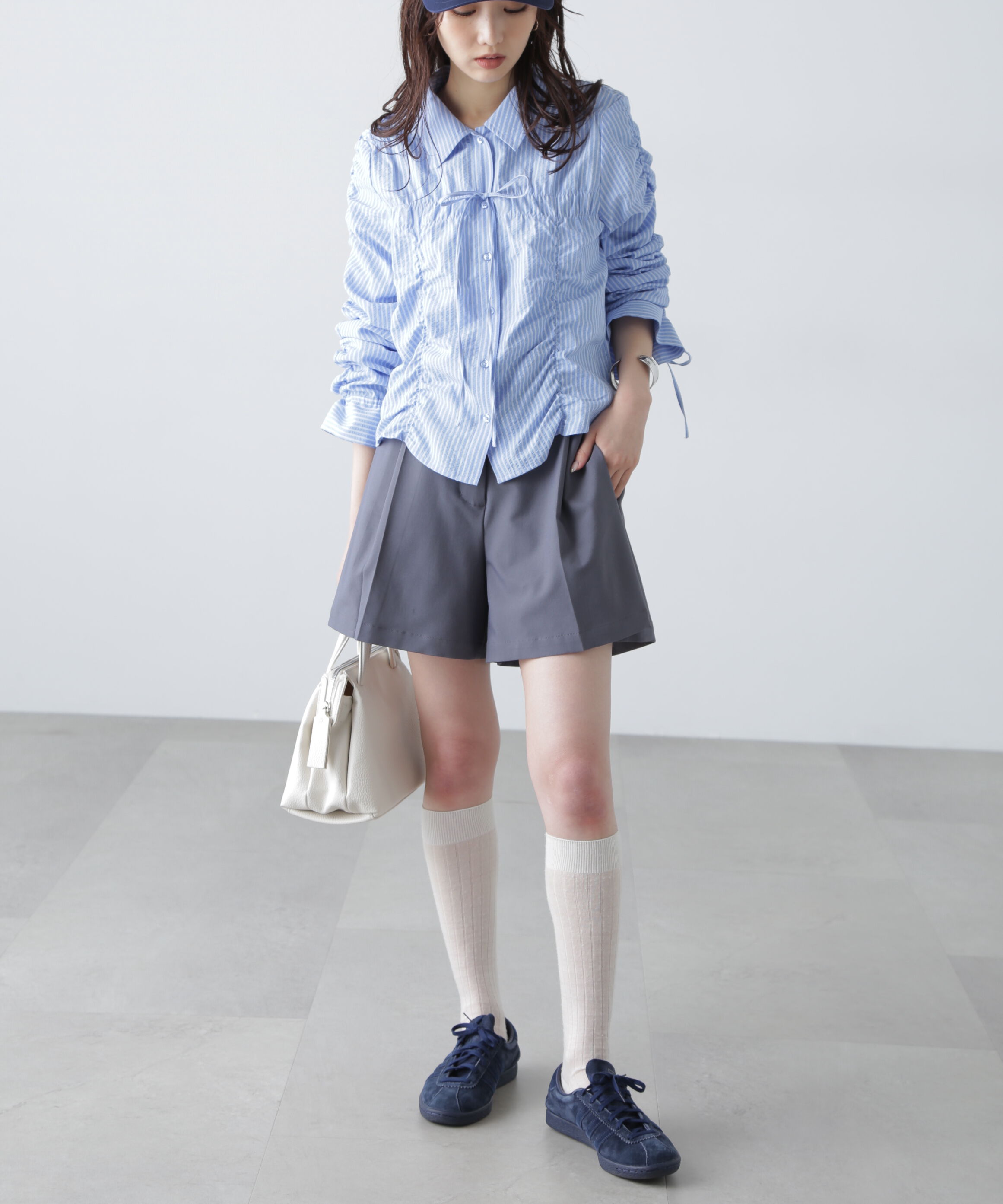  「シャーリングストライプシャツ」|シャツ・ブラウス|