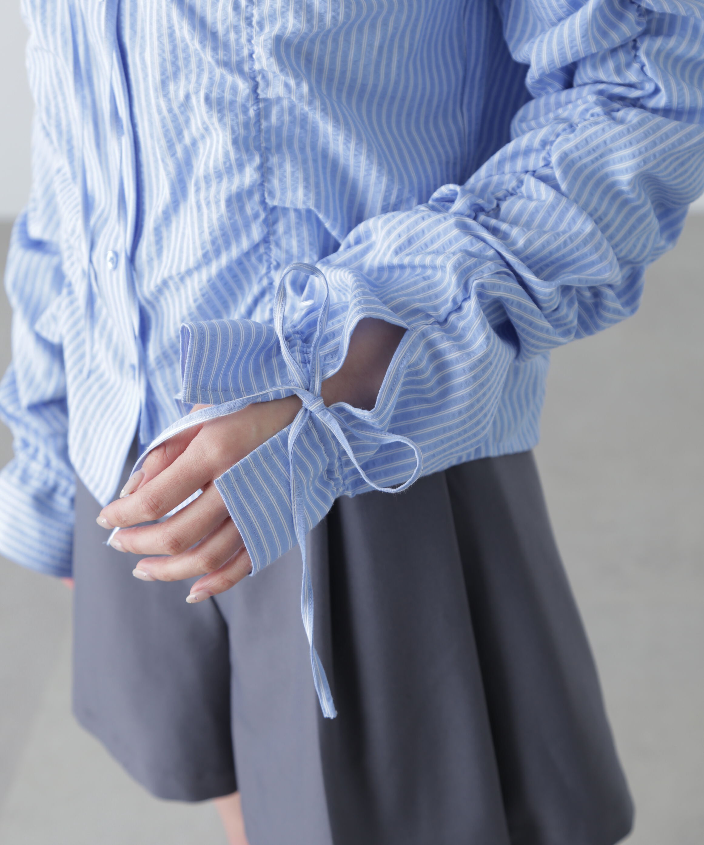  「シャーリングストライプシャツ」|シャツ・ブラウス|