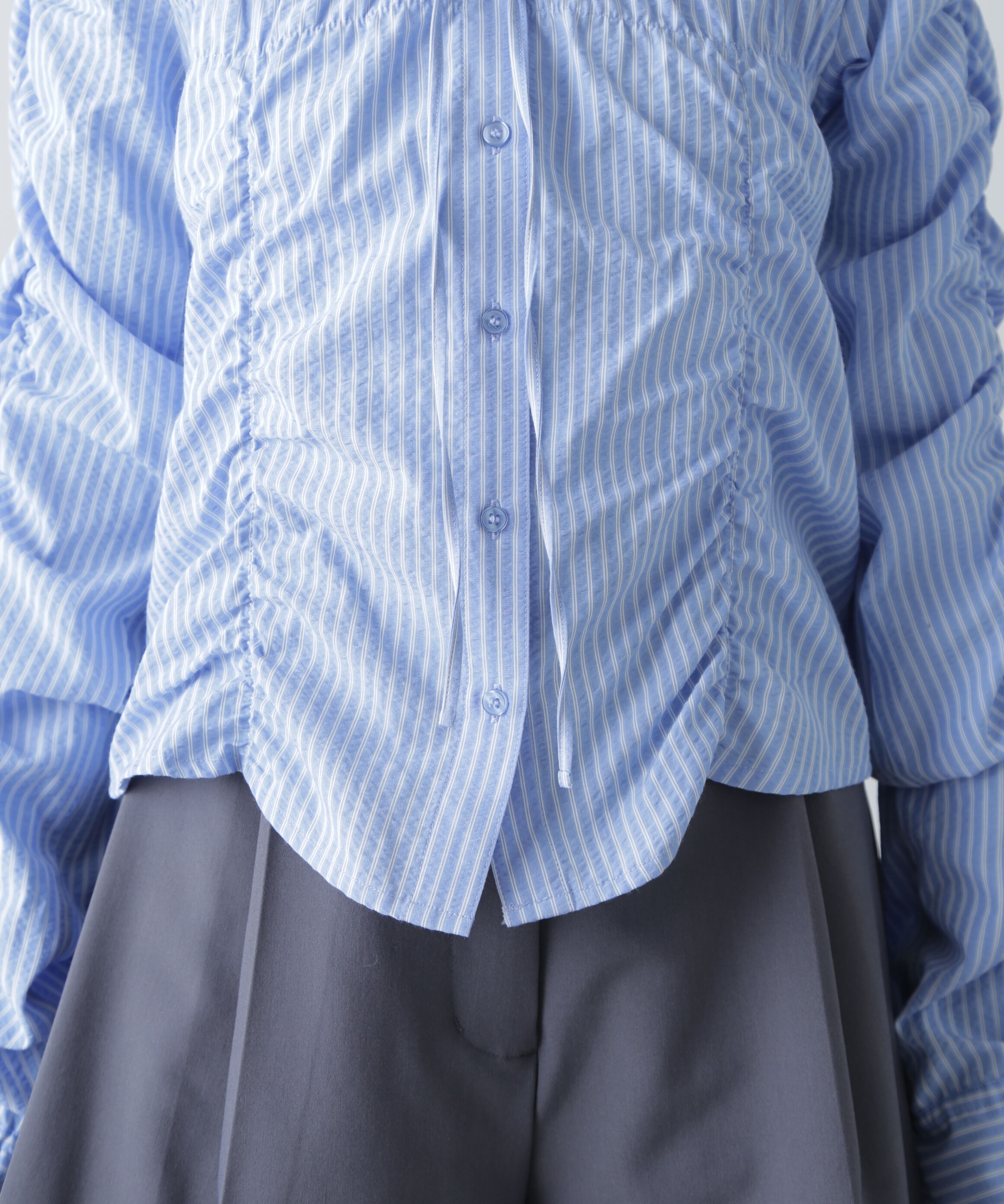  「シャーリングストライプシャツ」|シャツ・ブラウス|