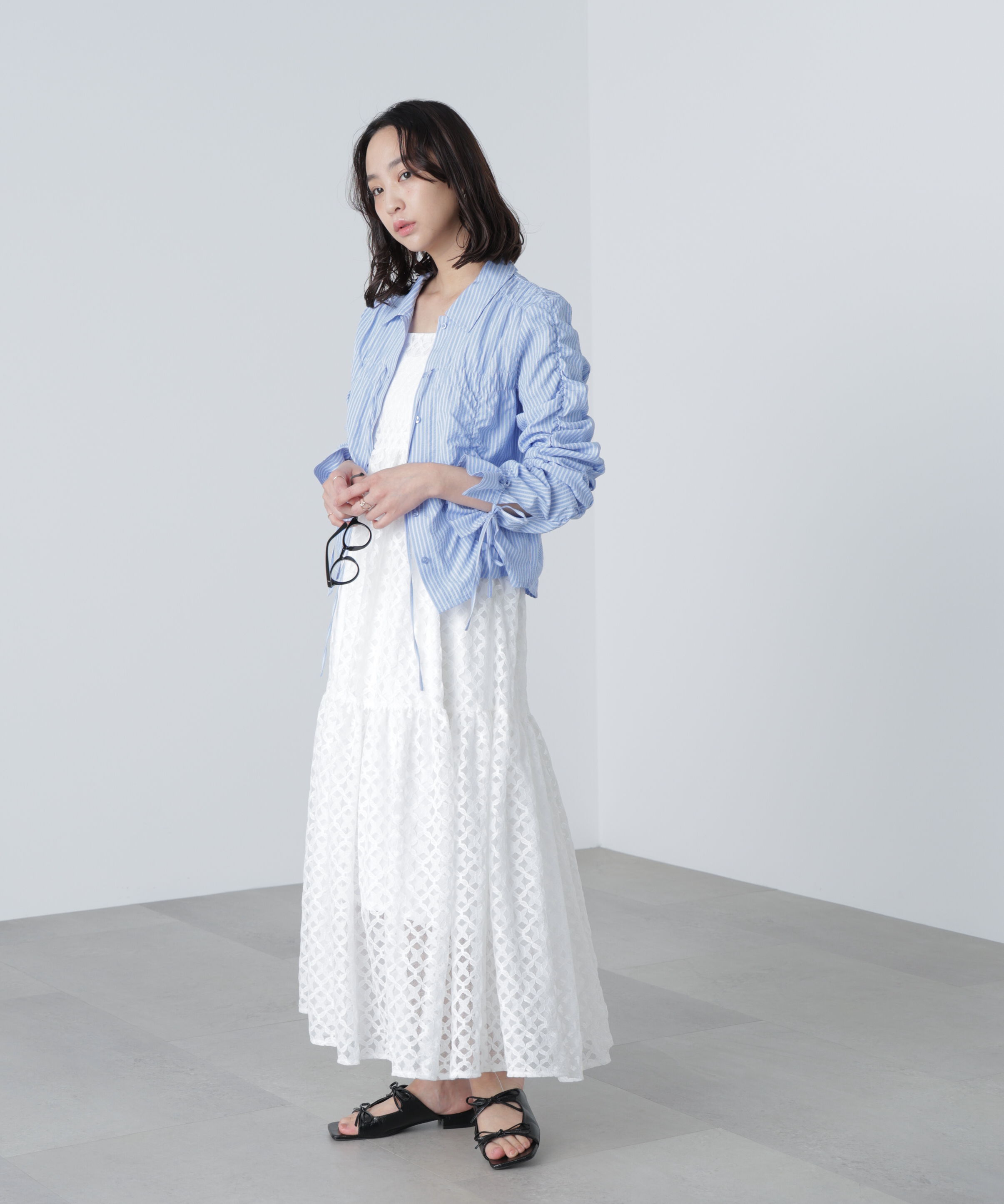  「シャーリングストライプシャツ」|シャツ・ブラウス|