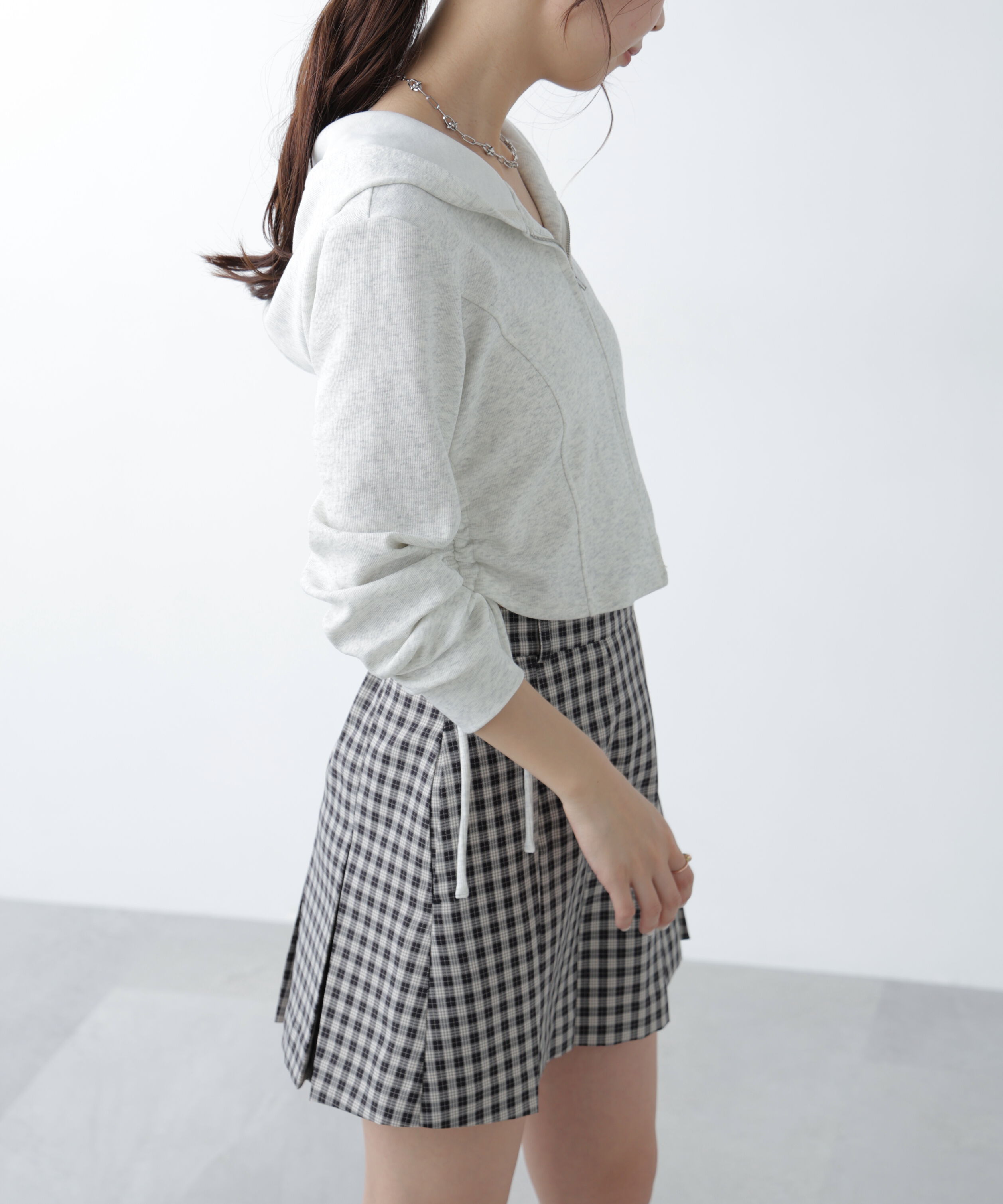  「サイドドロストコンパクトパーカー」|Tシャツ・カットソー|