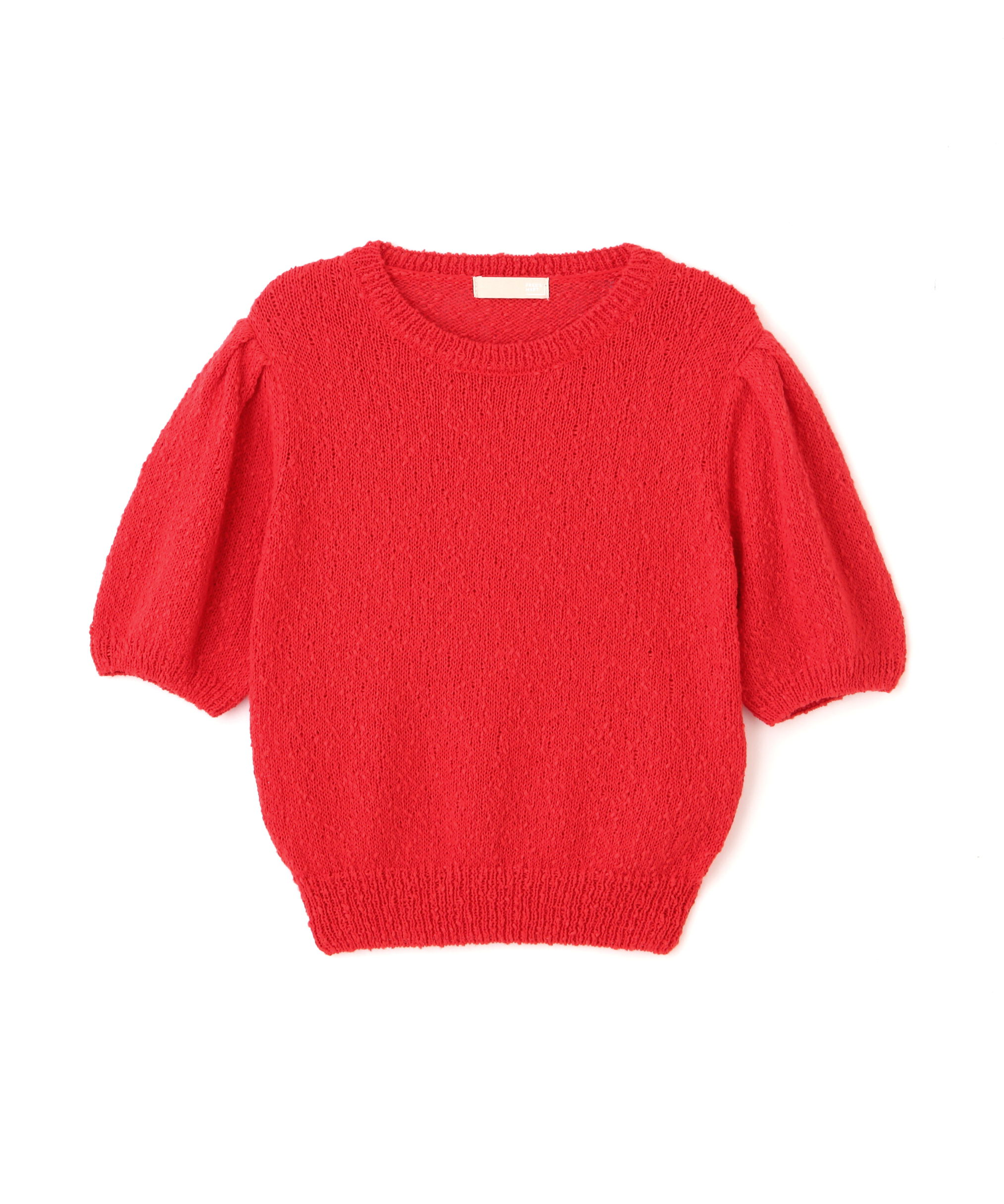  「スラブ編み半袖ニット」|ニット・セーター|