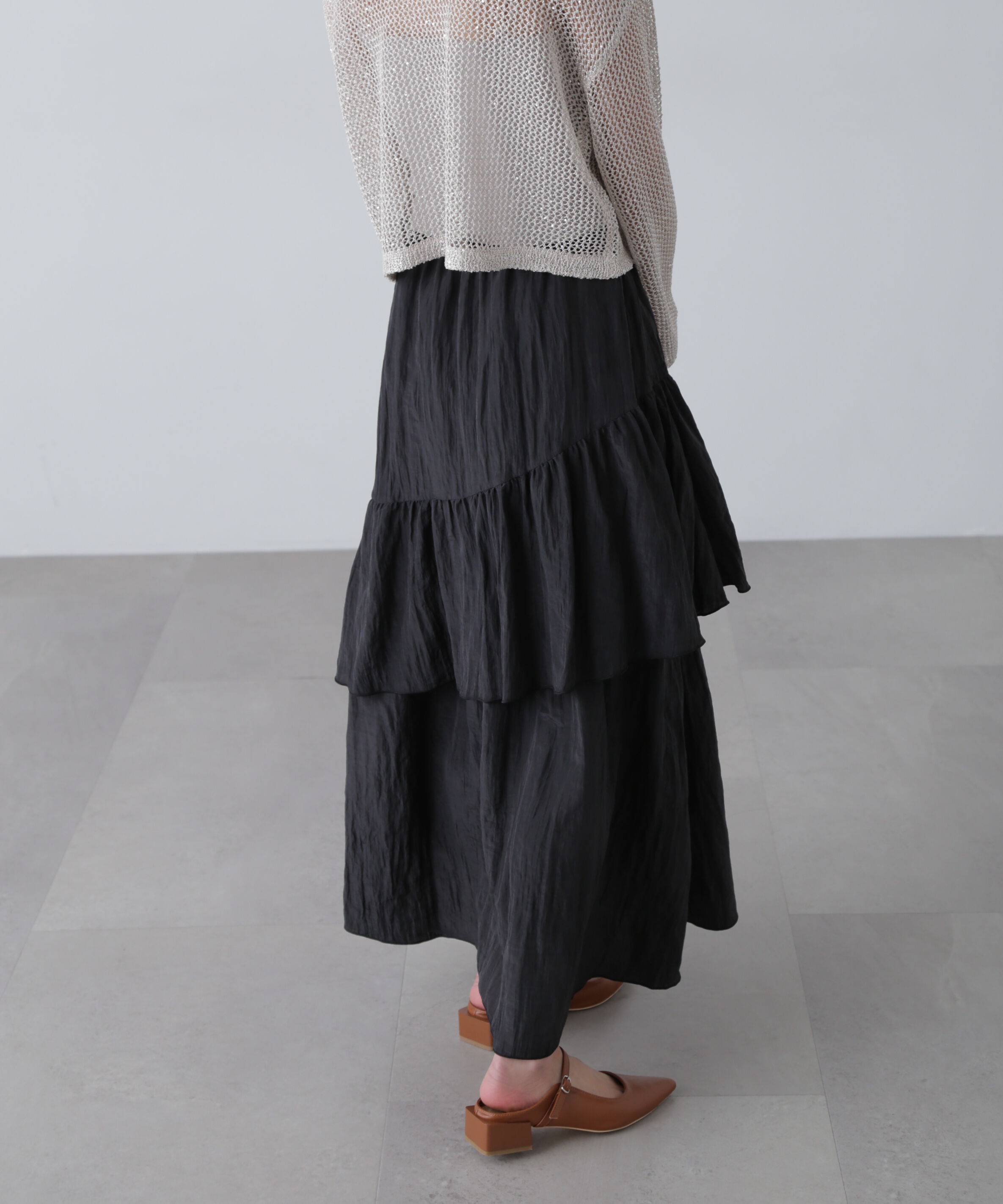  「ワッシャーランダムティアードスカート」|スカート|