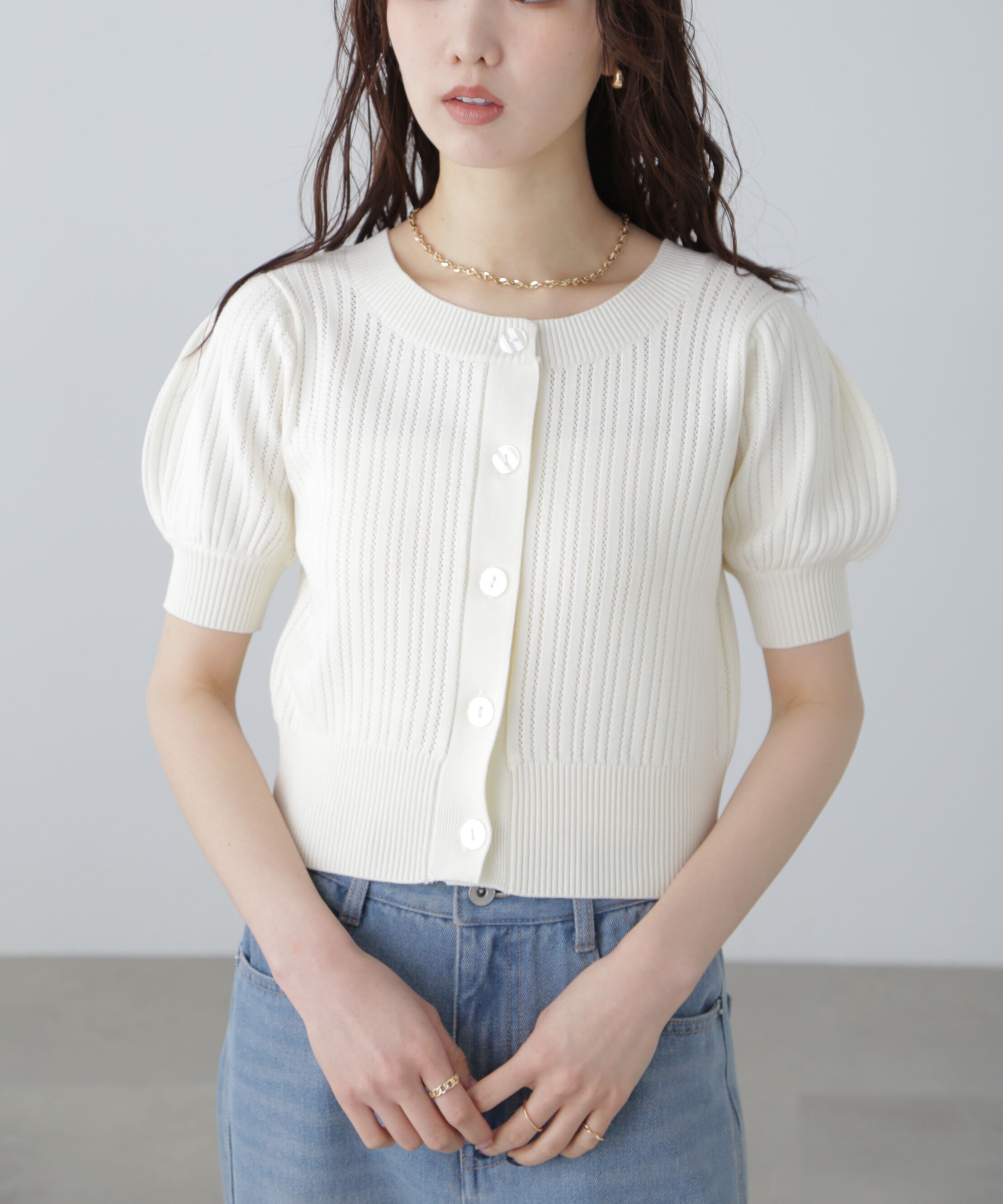  「透かし編み前後2wayカーディガン」|ニット・セーター|