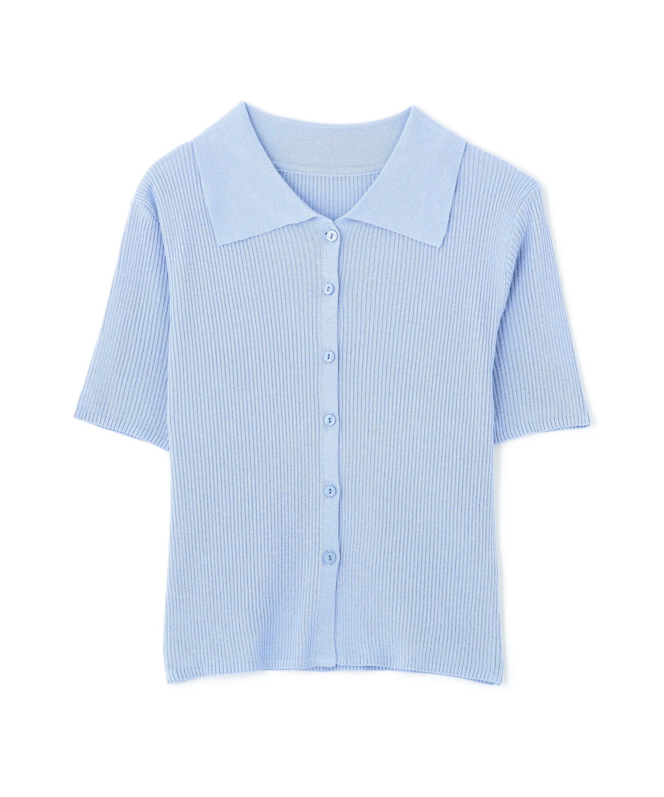  「衿付きラメニットカーディガン」|ニット・セーター|