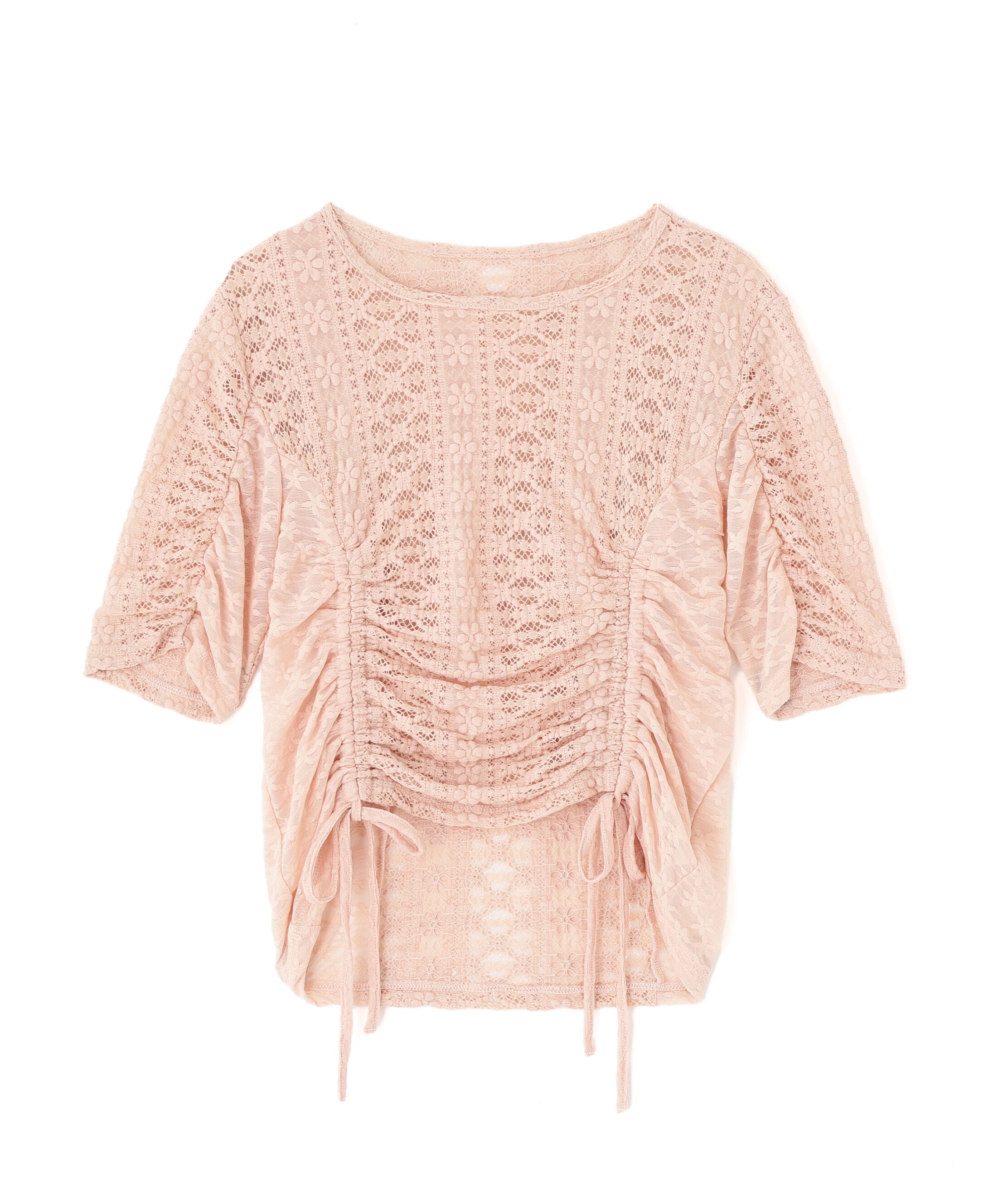  「ストレッチレースドロストトップス」|シャツ・ブラウス|