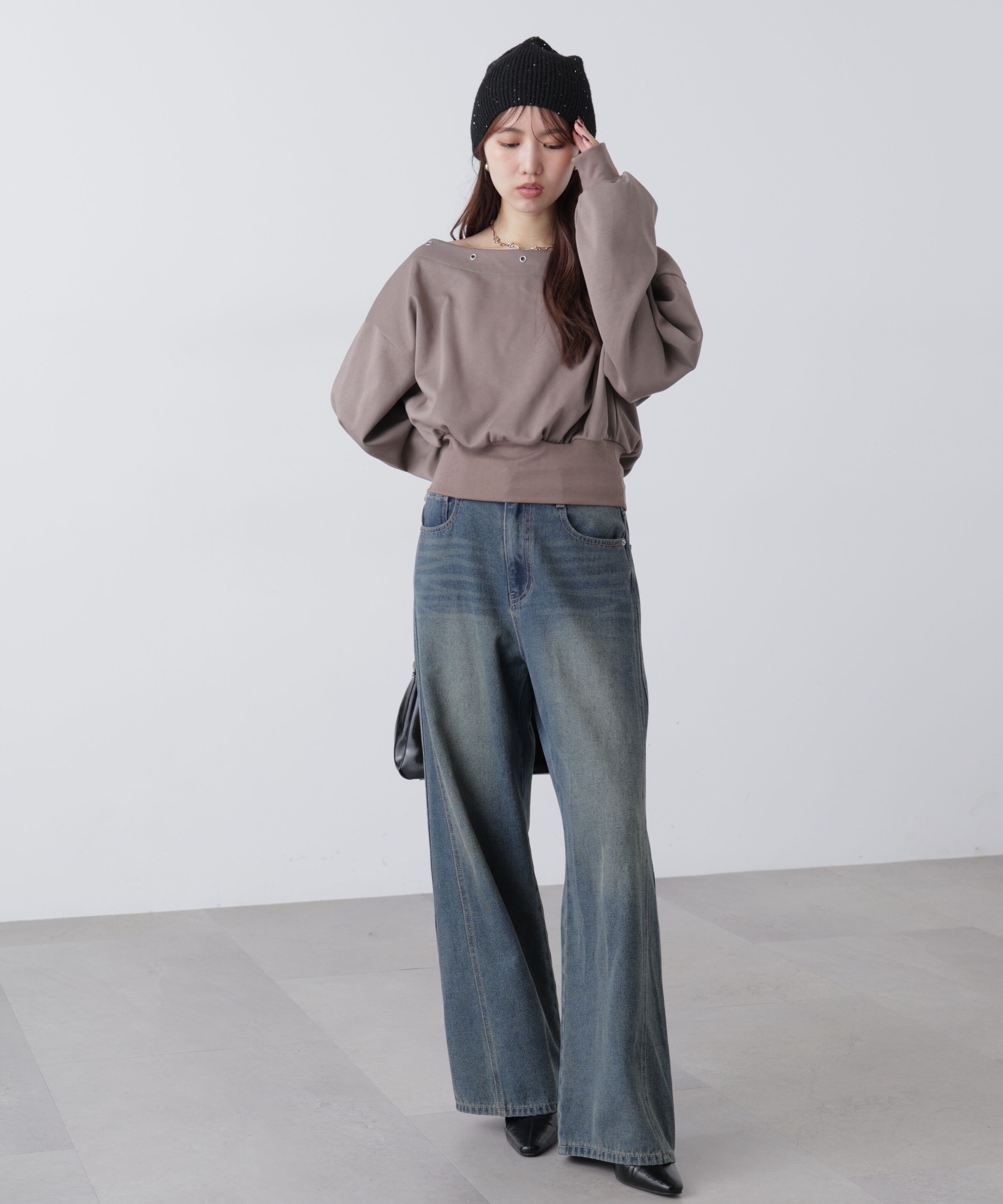  「ハトメオフショルスウェット」|Tシャツ・カットソー|