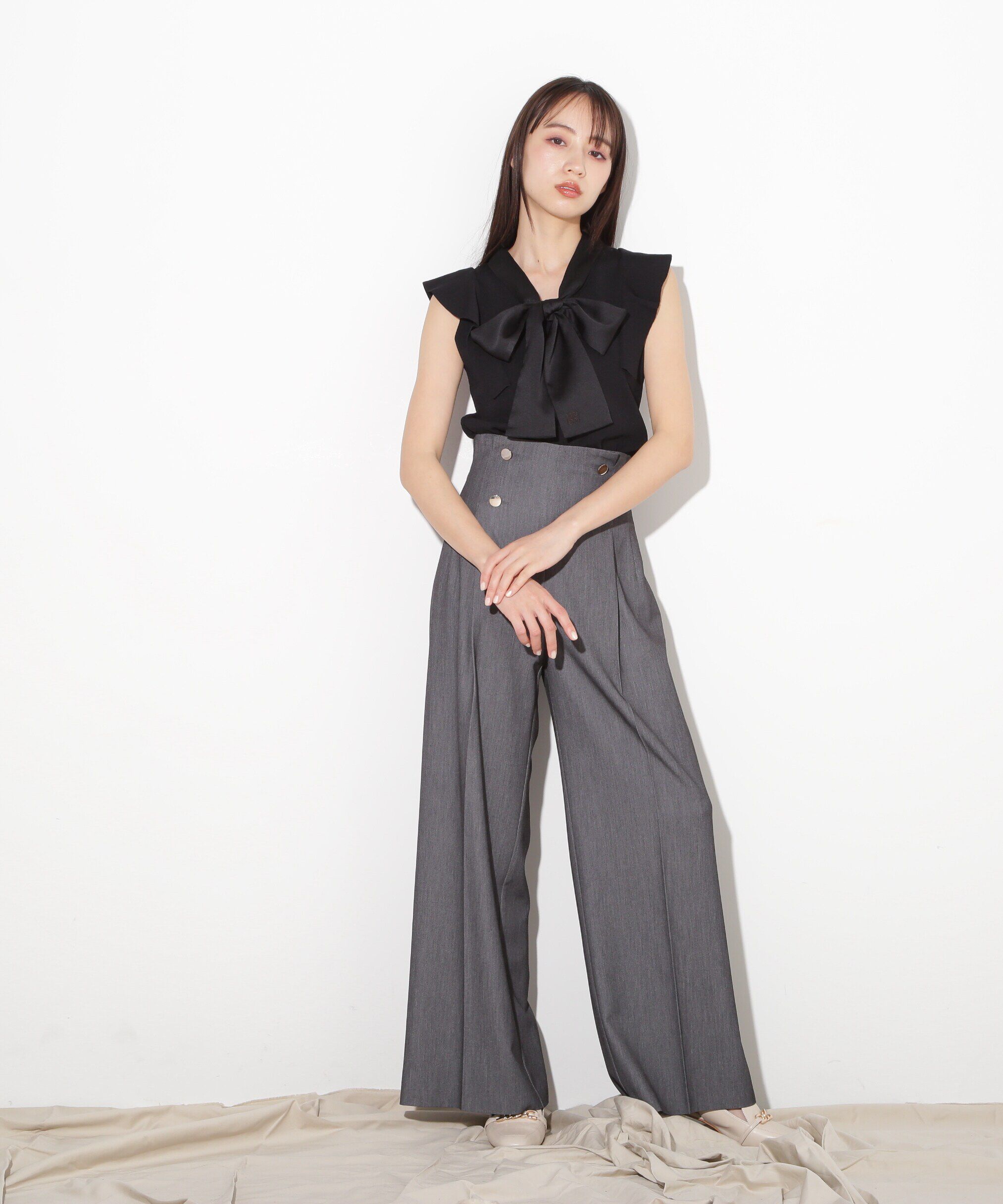  「サテンボウタイニットトップス」|ニット・セーター|