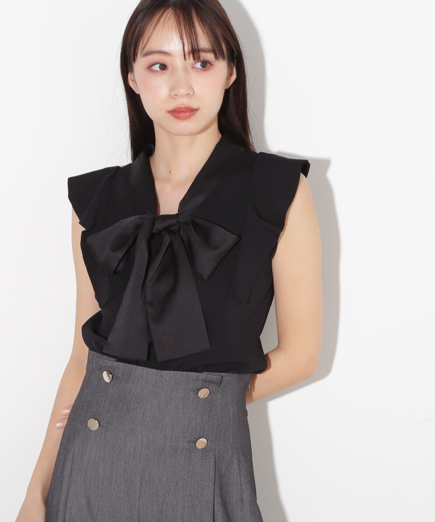  「サテンボウタイニットトップス」|ニット・セーター|