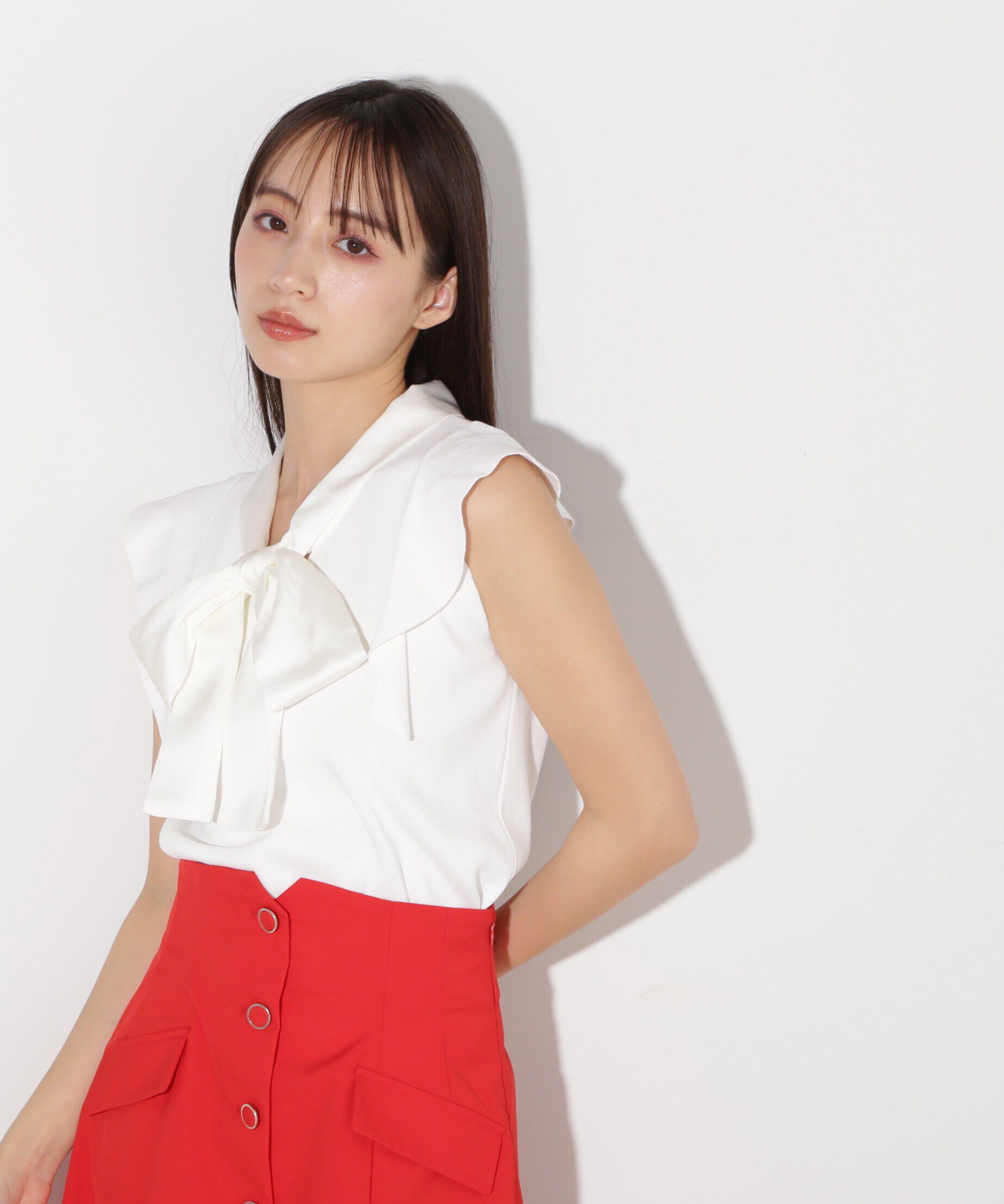  「サテンボウタイニットトップス」|ニット・セーター|