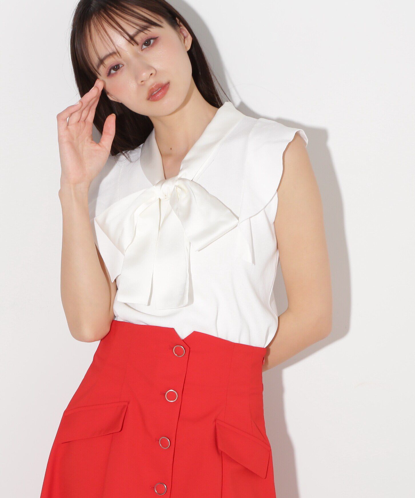  「サテンボウタイニットトップス」|ニット・セーター|