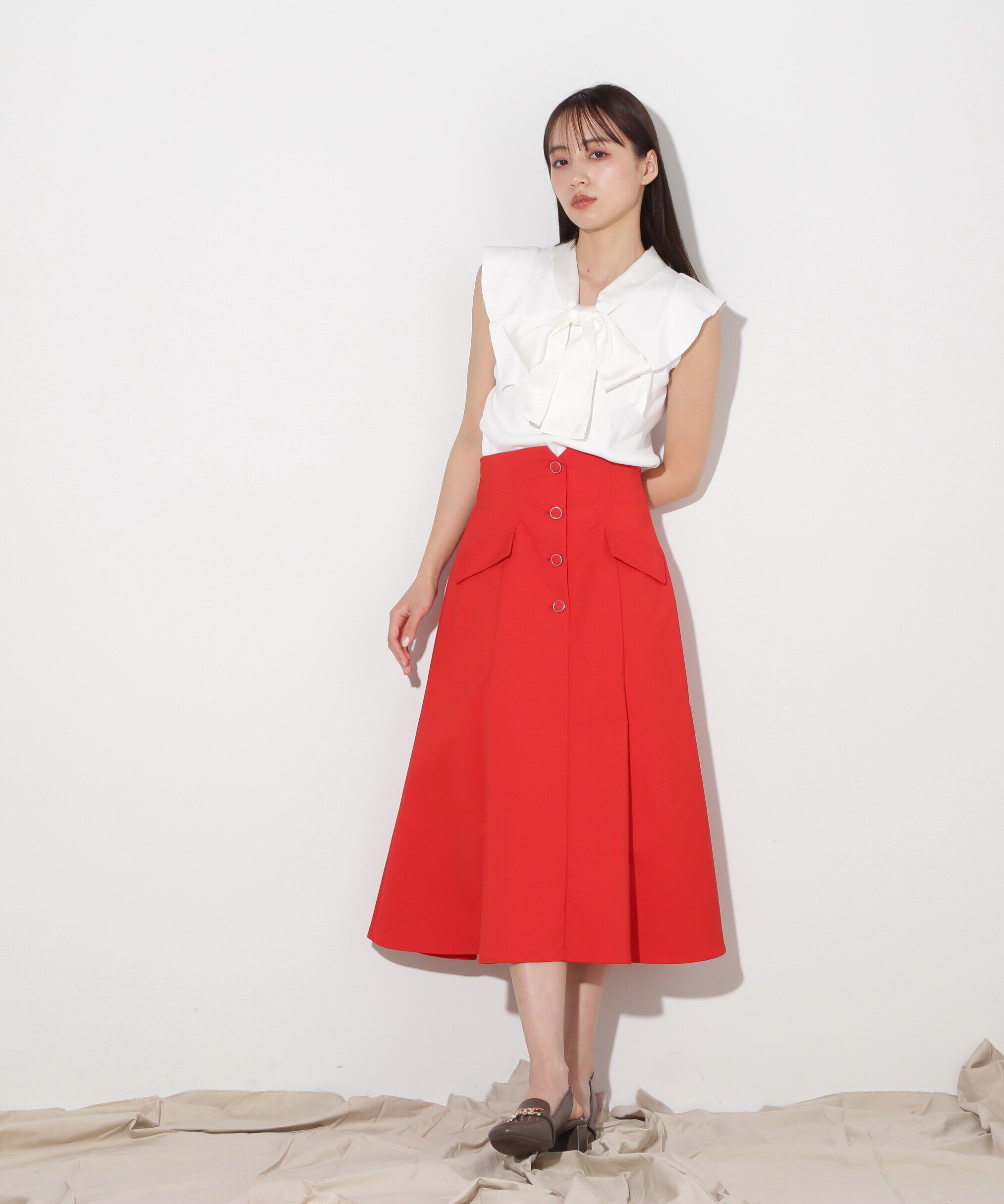  「サテンボウタイニットトップス」|ニット・セーター|