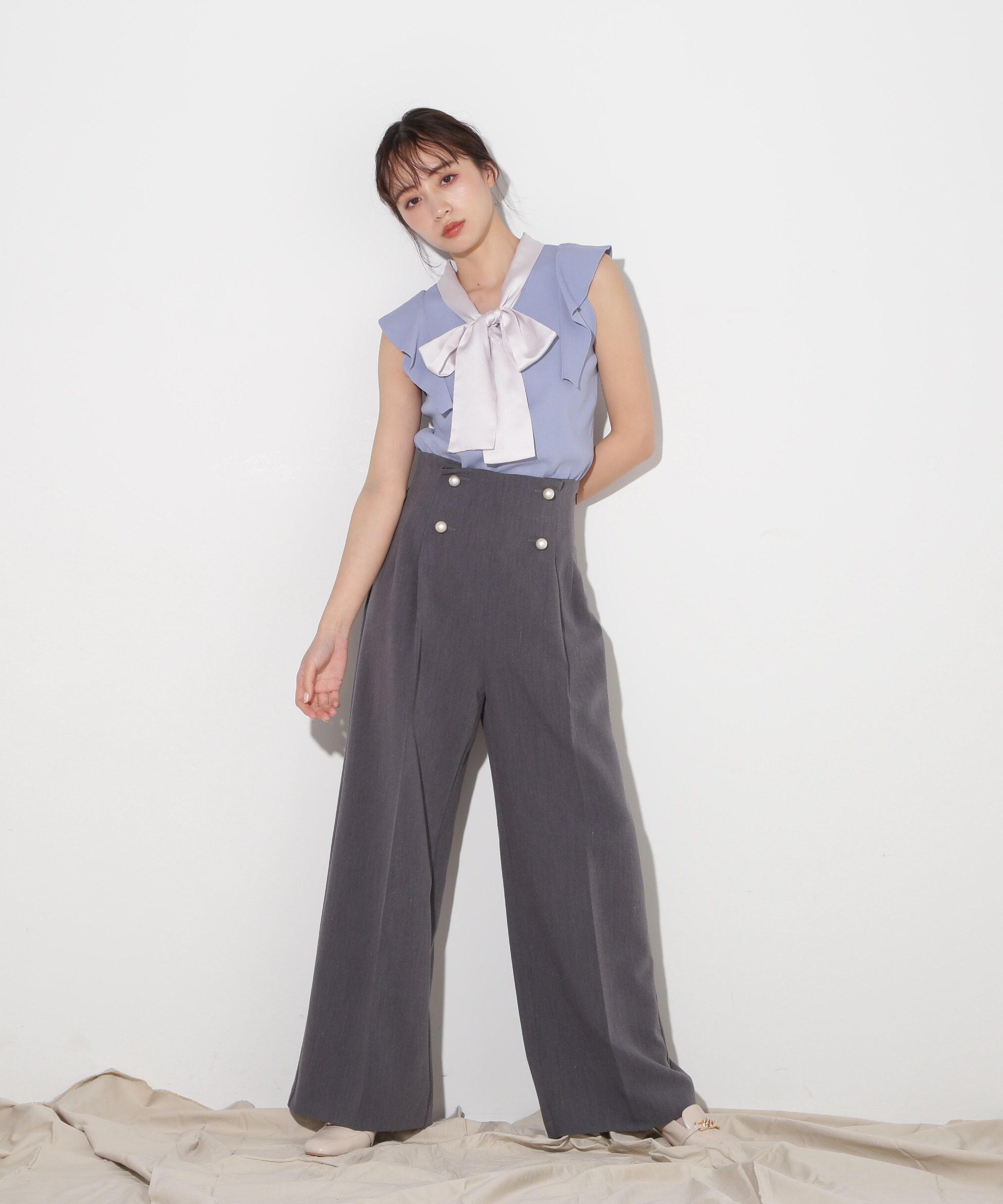  「サテンボウタイニットトップス」|ニット・セーター|