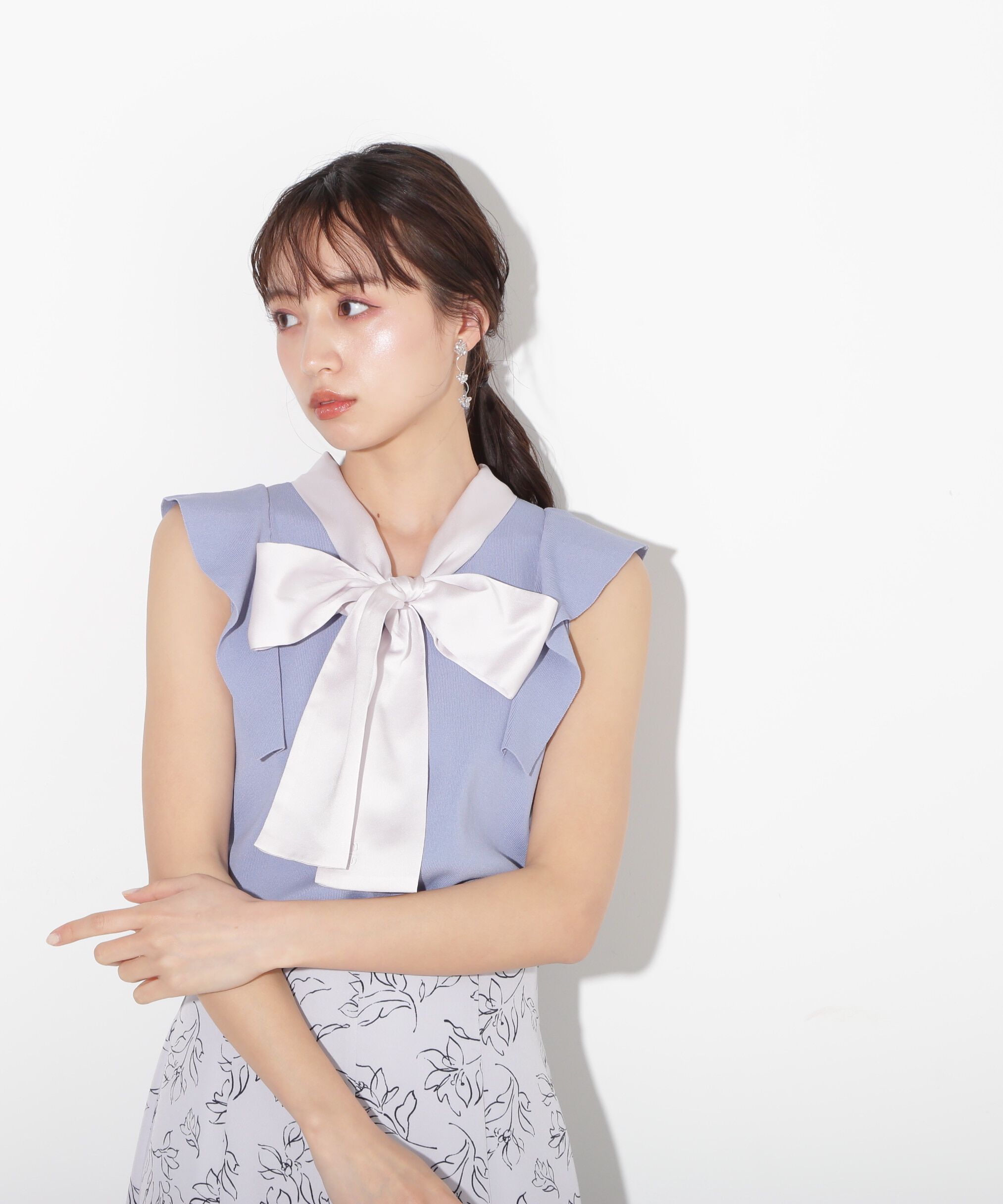  「サテンボウタイニットトップス」|ニット・セーター|