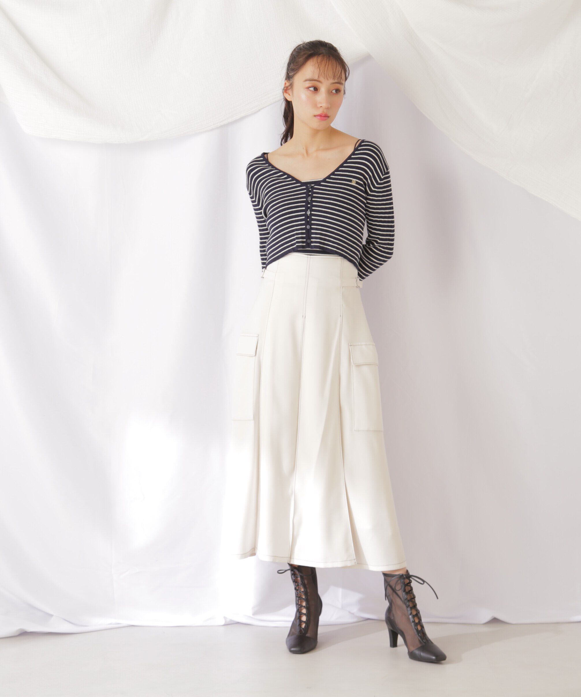  「◇ポケット付きタックプリーツスカート」|スカート|