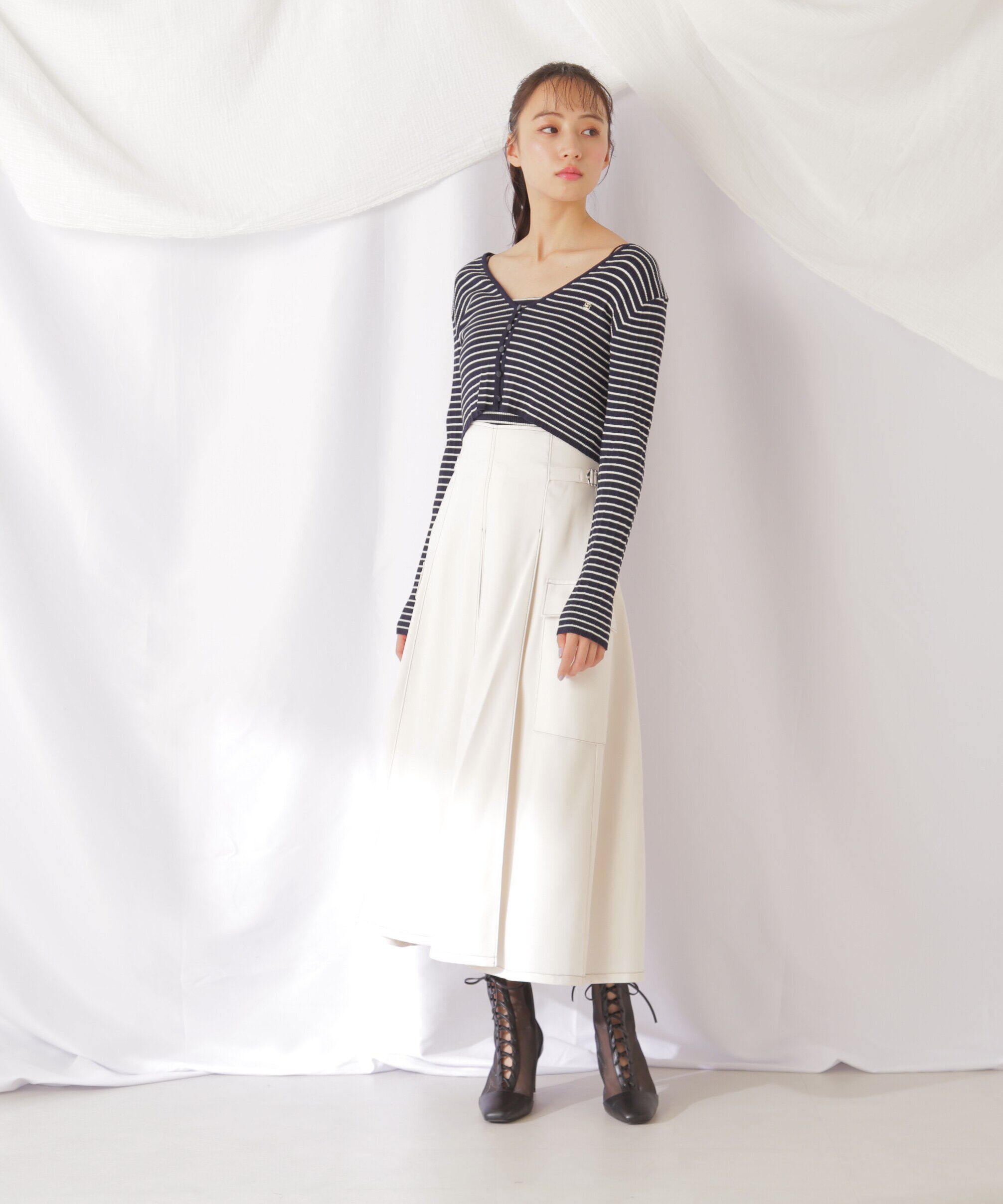  「◇ポケット付きタックプリーツスカート」|スカート|