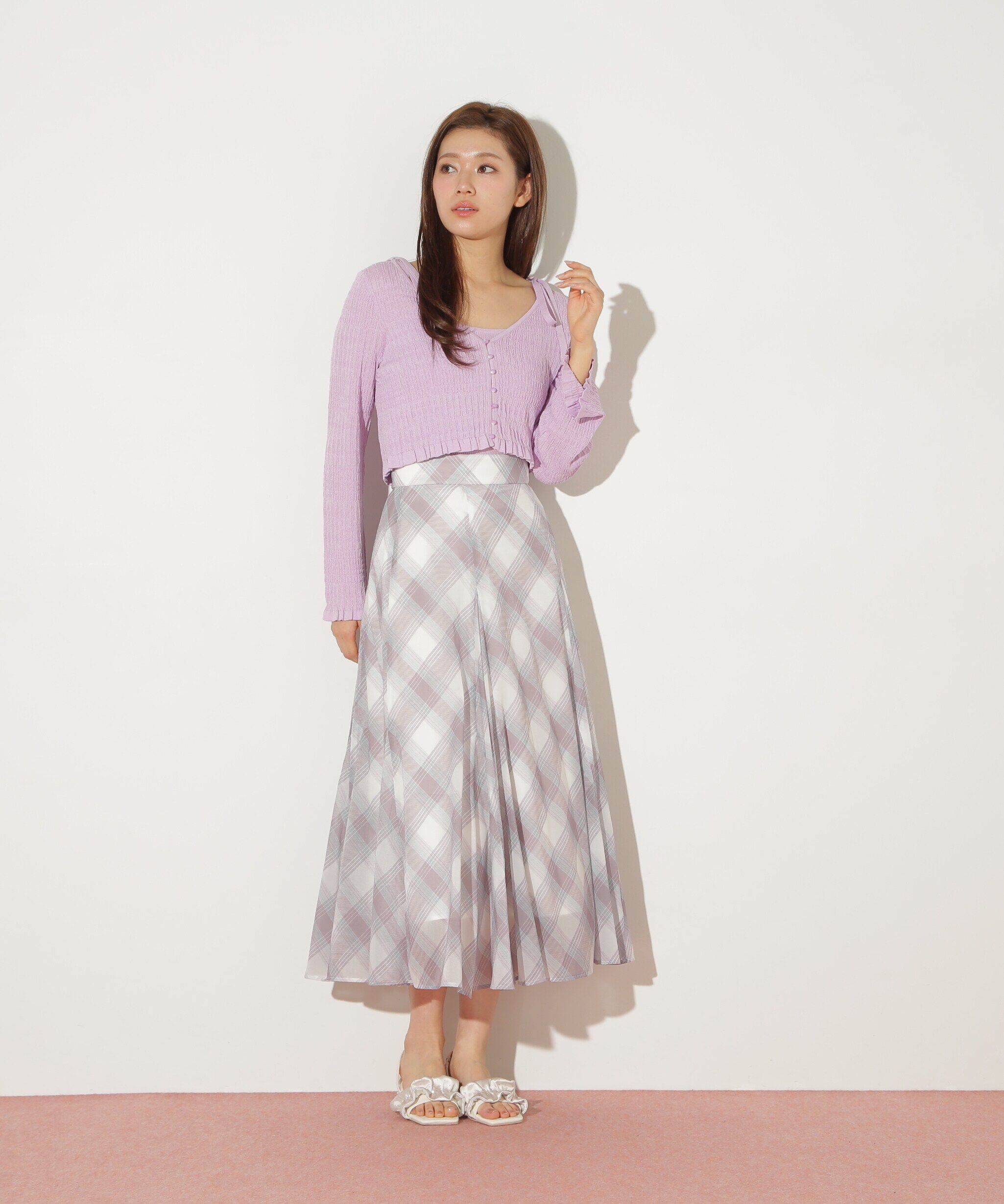  「シャーリングニットアンサンブル」|ニット・セーター|