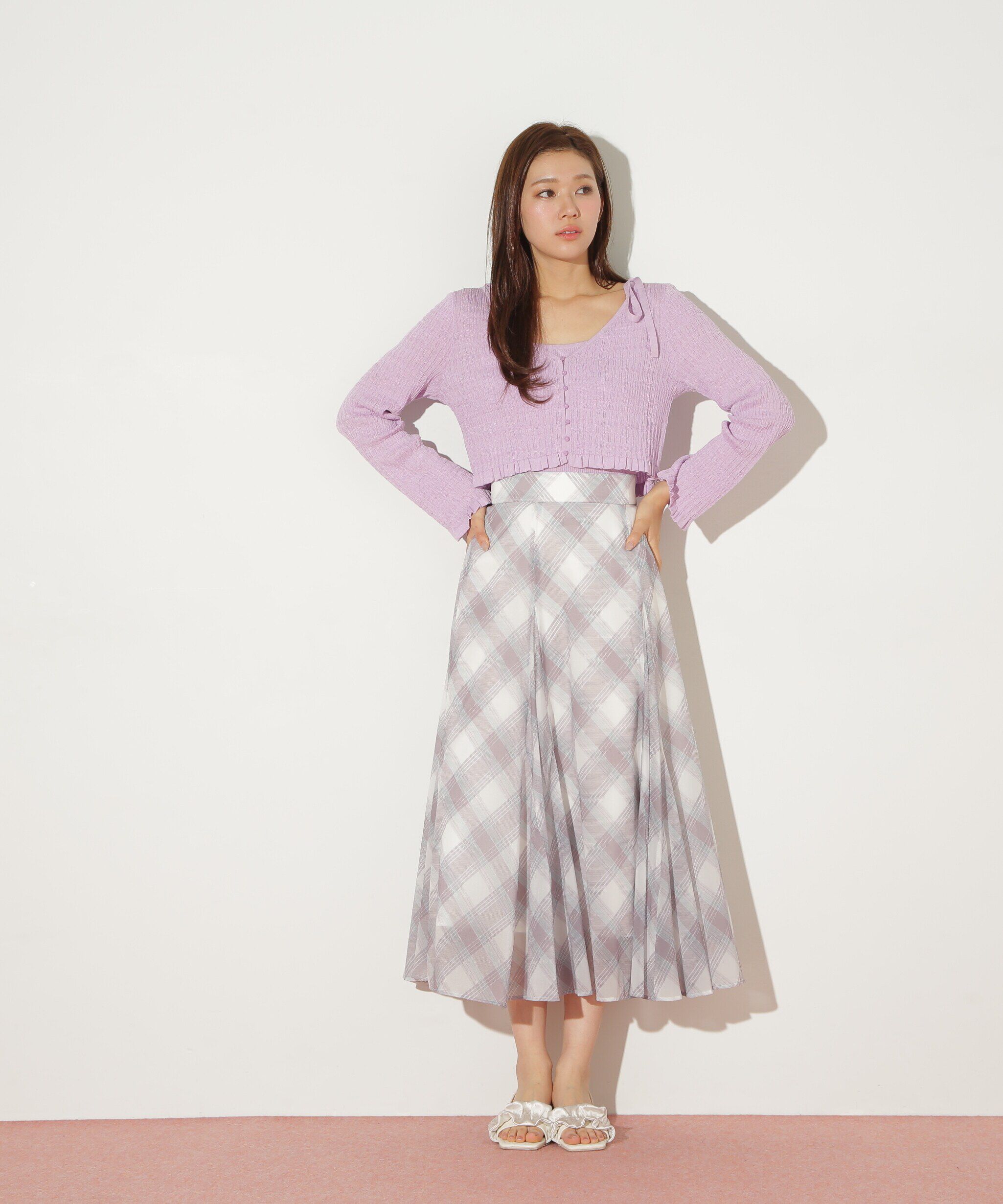  「シャーリングニットアンサンブル」|ニット・セーター|