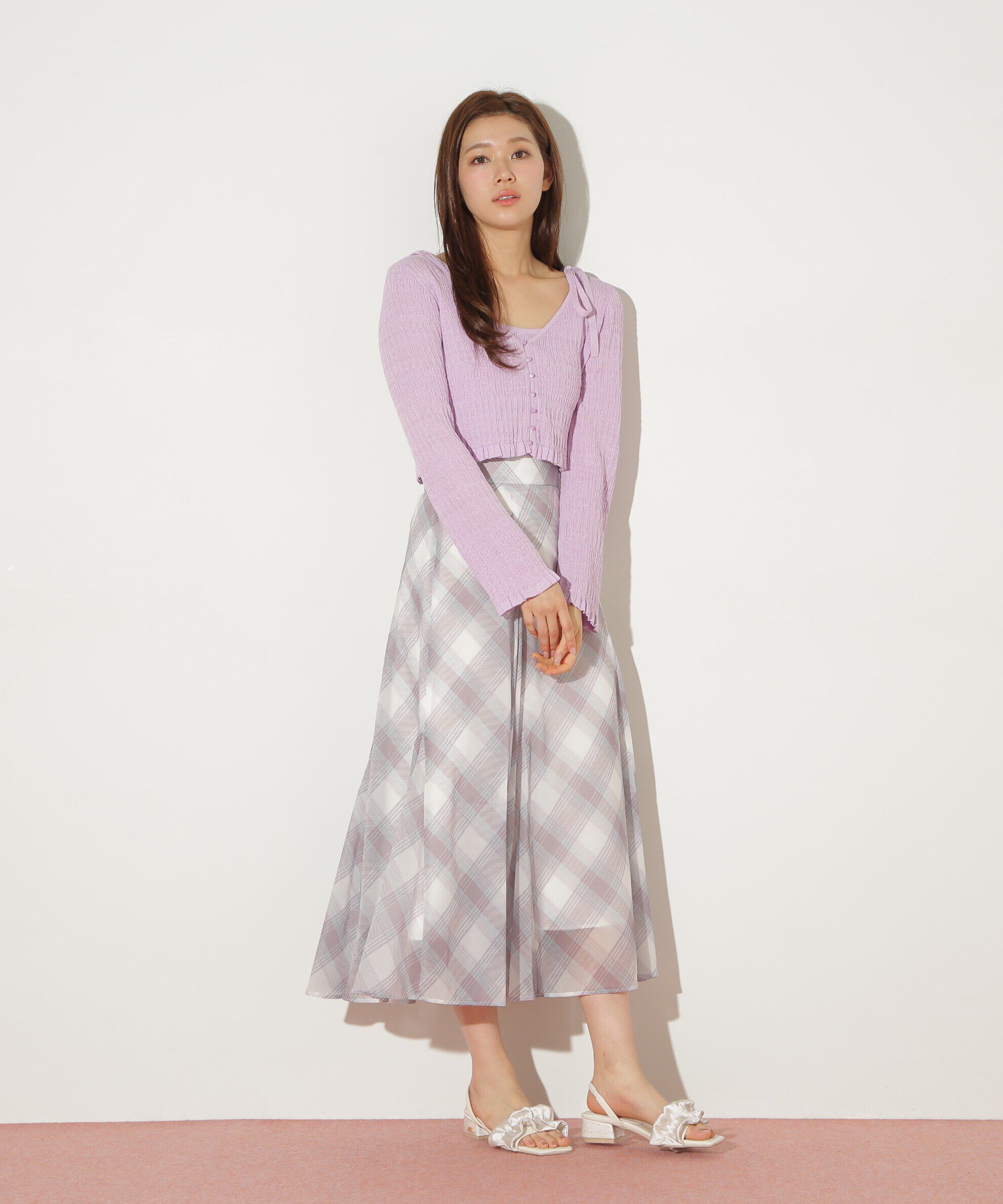  「シャーリングニットアンサンブル」|ニット・セーター|