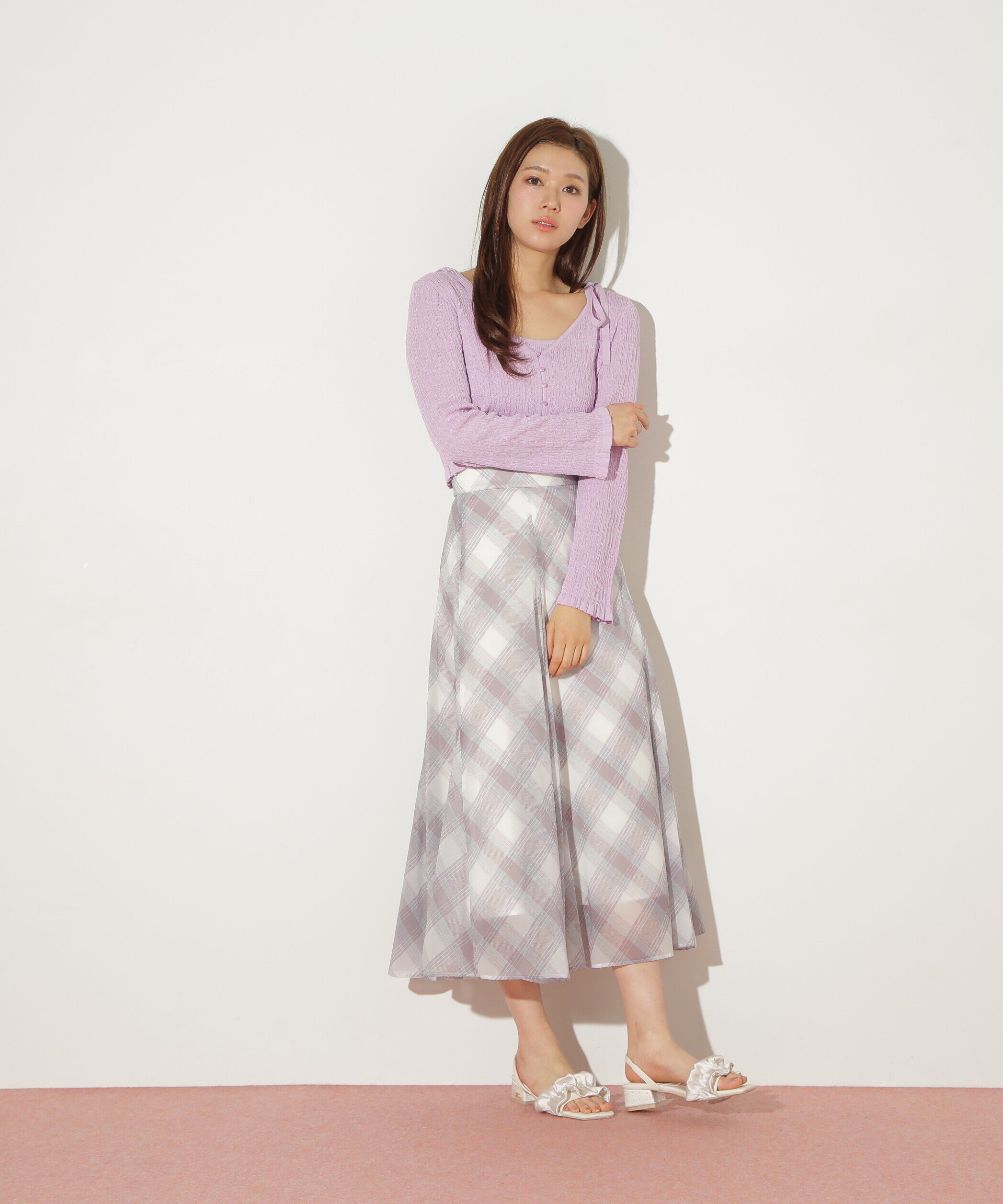  「シャーリングニットアンサンブル」|ニット・セーター|