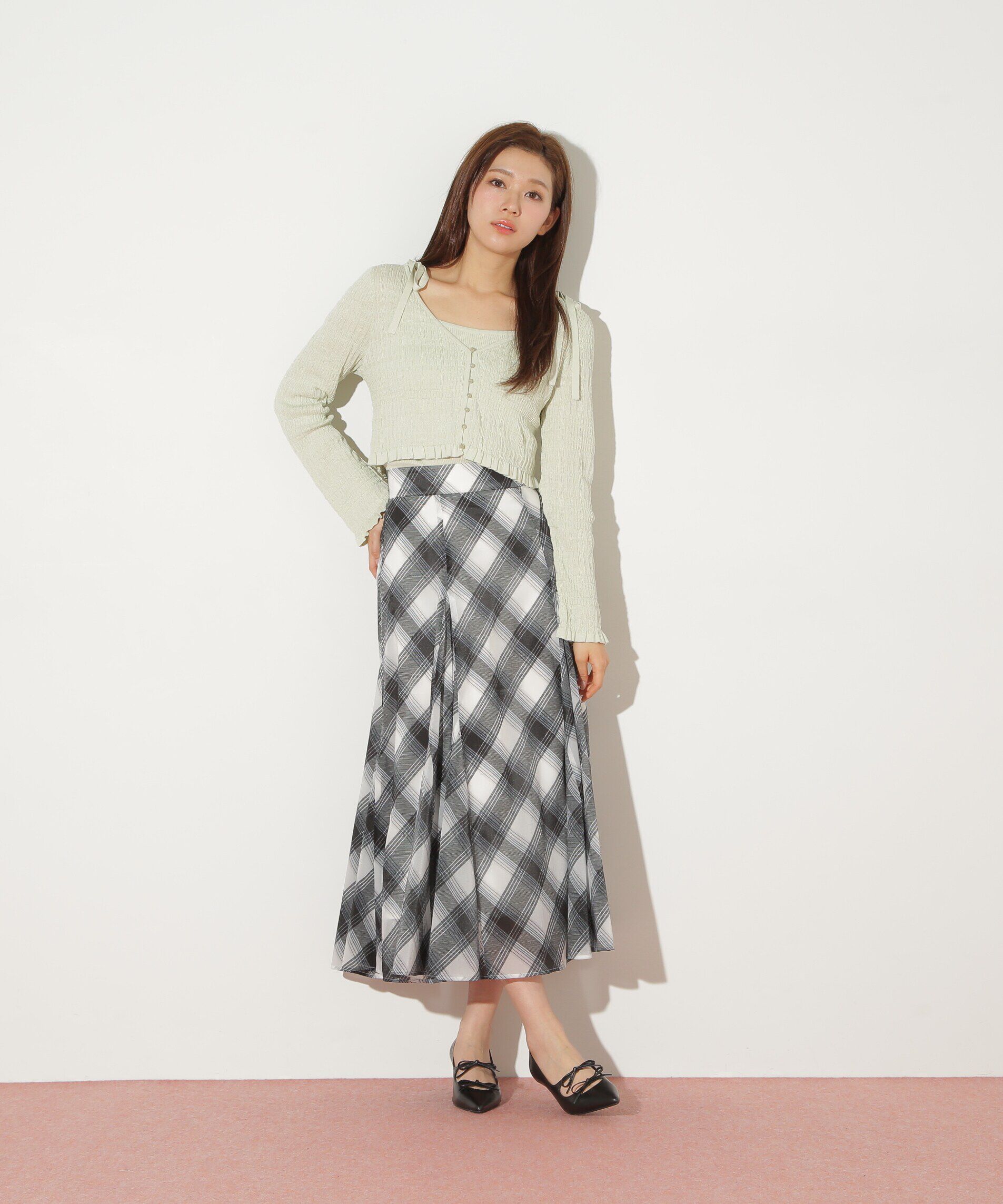  「シャーリングニットアンサンブル」|ニット・セーター|