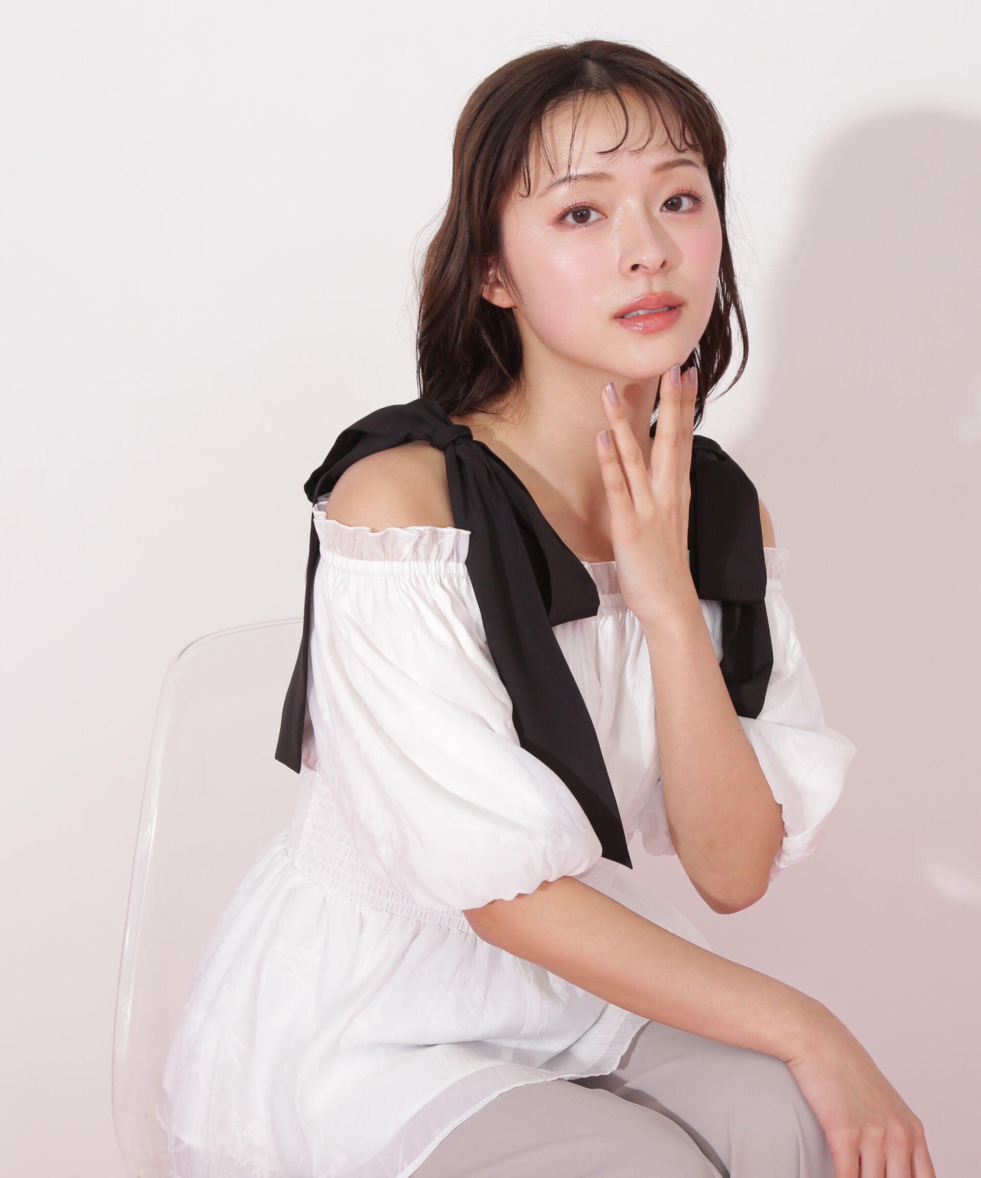  「リボンオフショルブラウス」|シャツ・ブラウス|