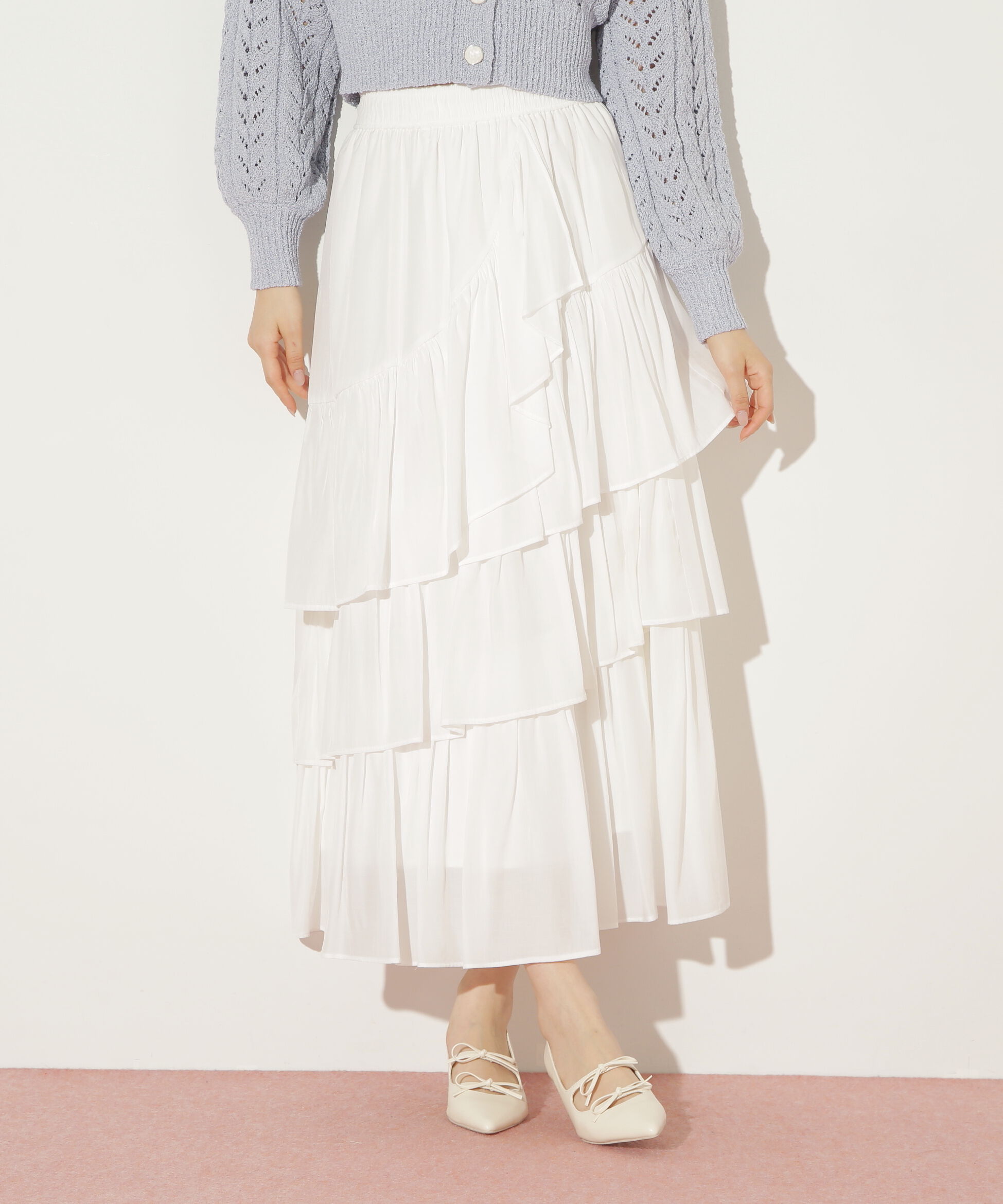  「ランダムティアードボリュームスカート」|スカート|